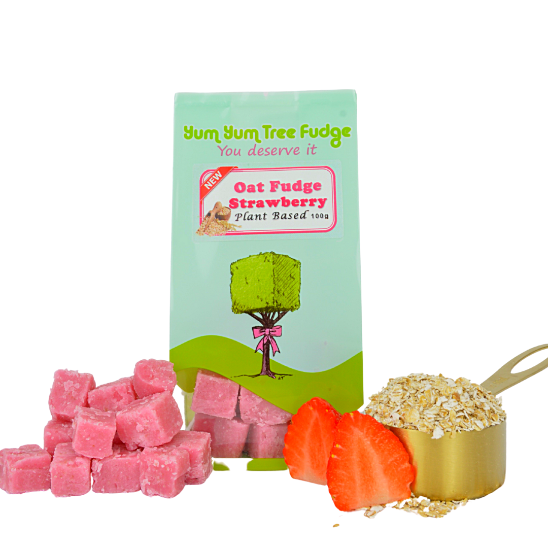Plant Based Strawberry Oat Fudge by Yum Yum Tree Fudge