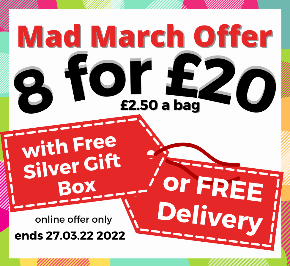 8 for £20 offer - Choice of free delivery or f ree Silve Gift Box to put your fudge into.