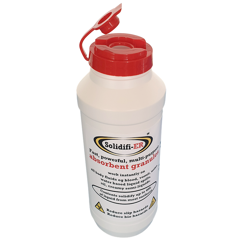 SolidifiER Absorbent Granules Liquid Spills Blood Urine & Vomit