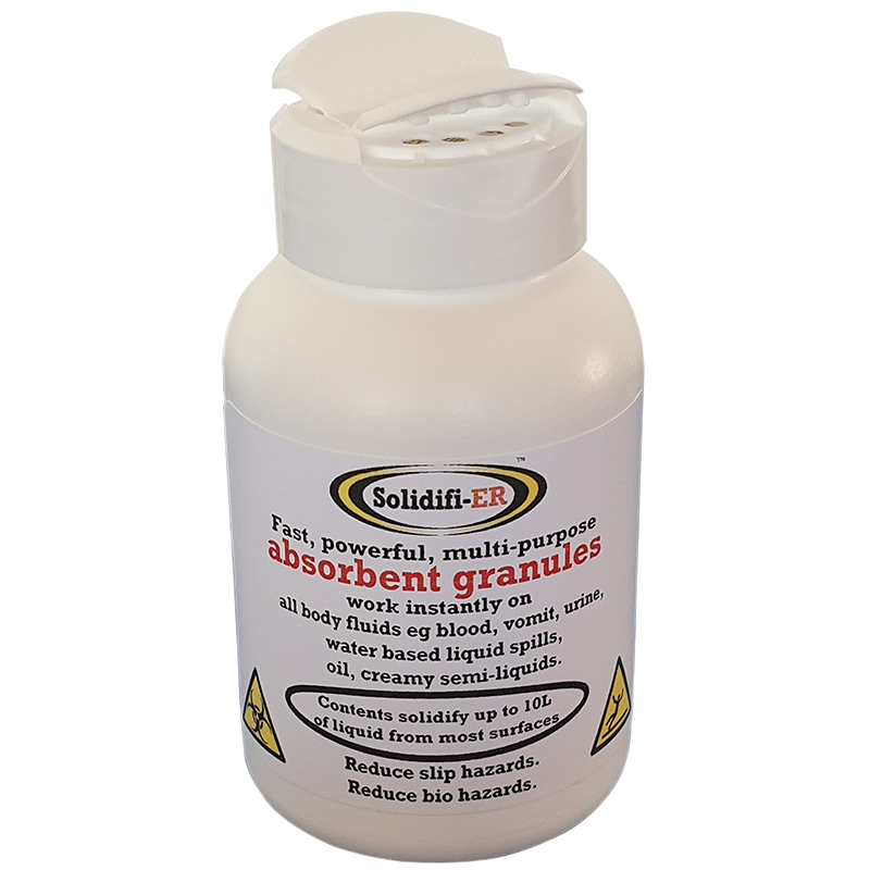 SolidifiER Absorbent Granules Liquid Spills Blood Urine & Vomit