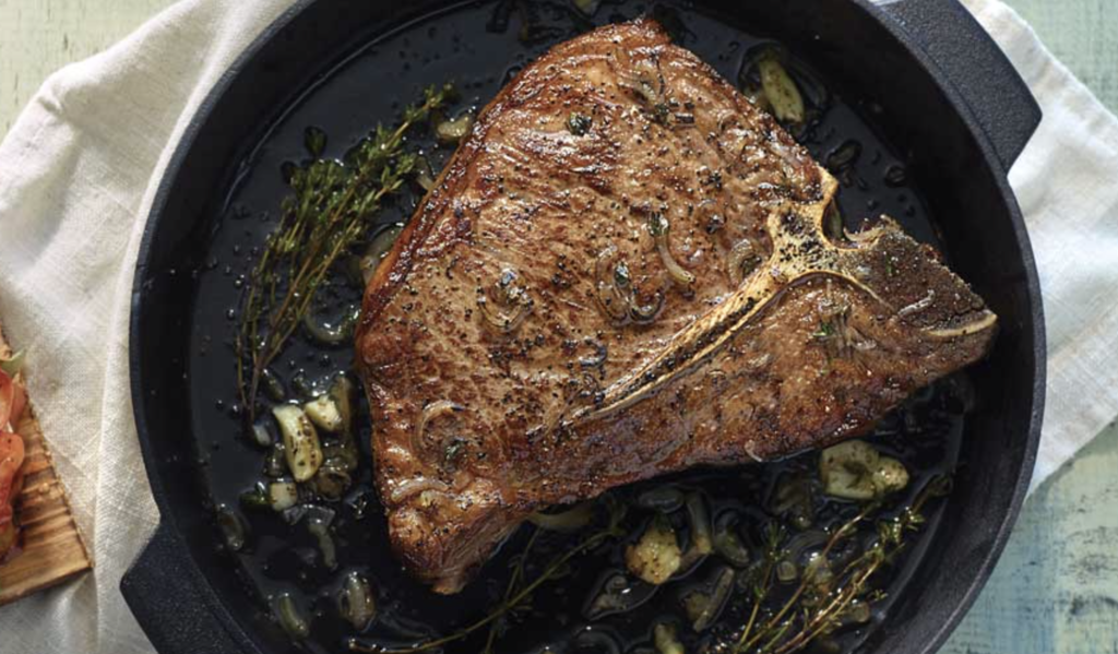 Seared T-Bone steak