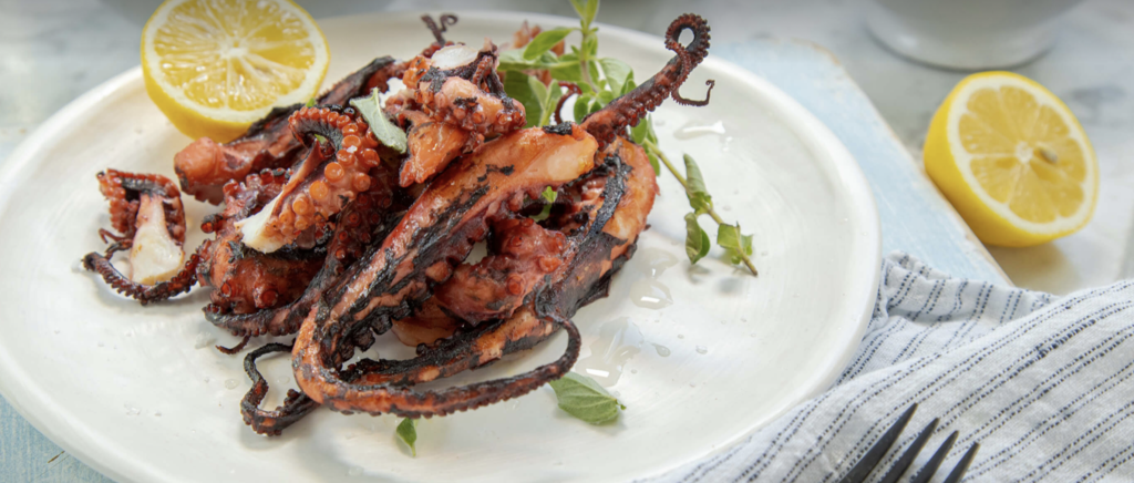 Greek style charred octopus