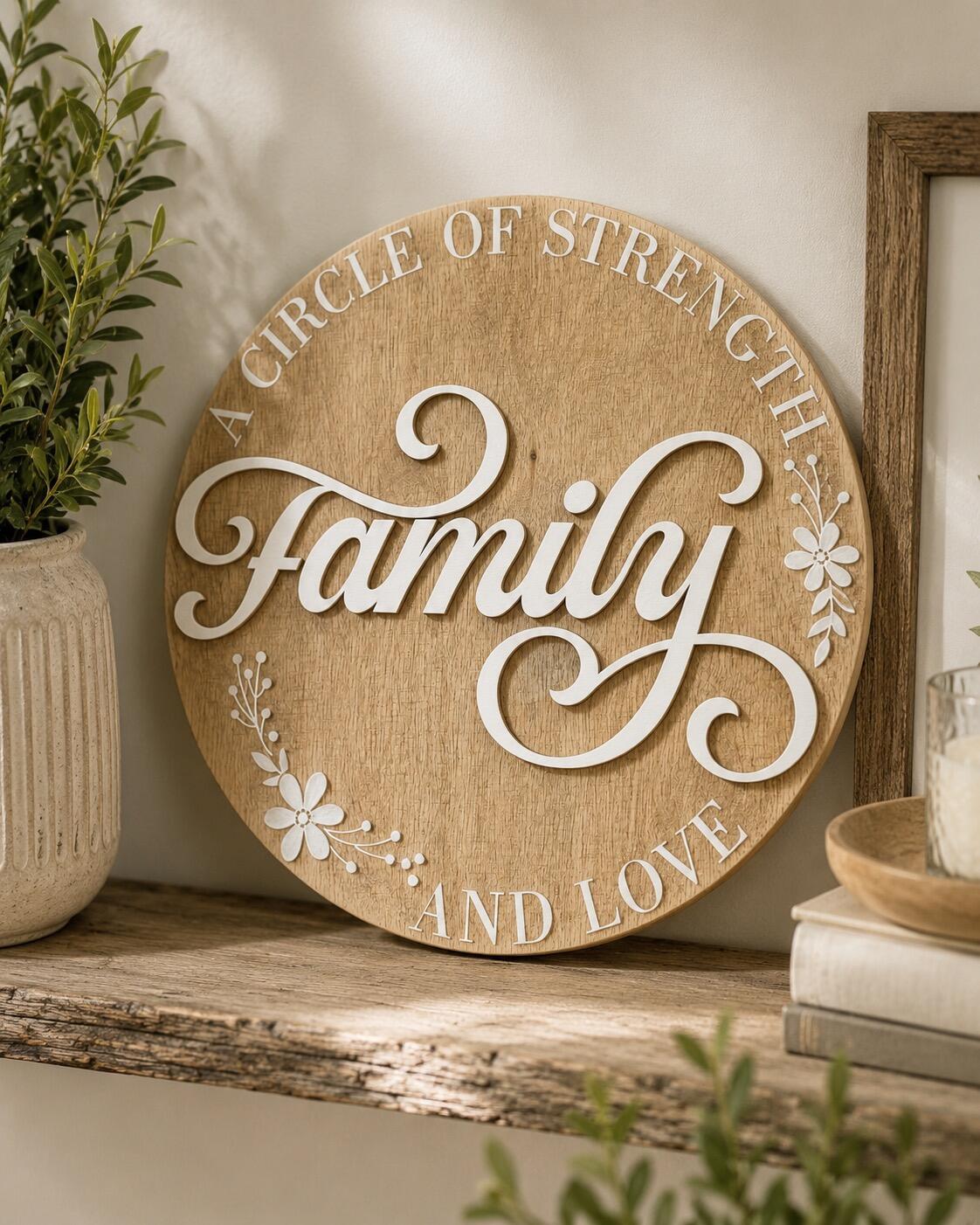 Rustic layered family wooden sign UK