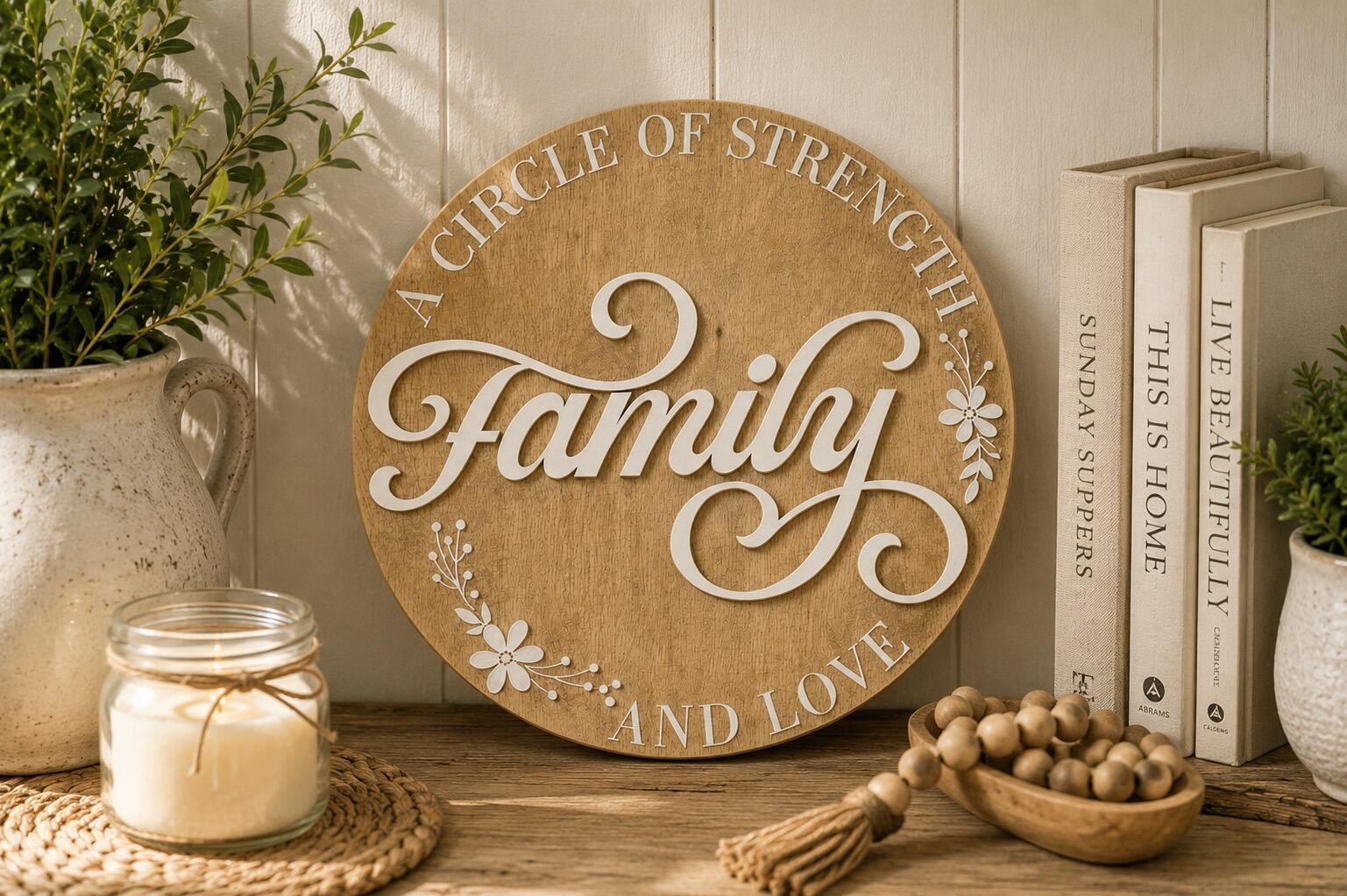Handmade wooden family quote plaque