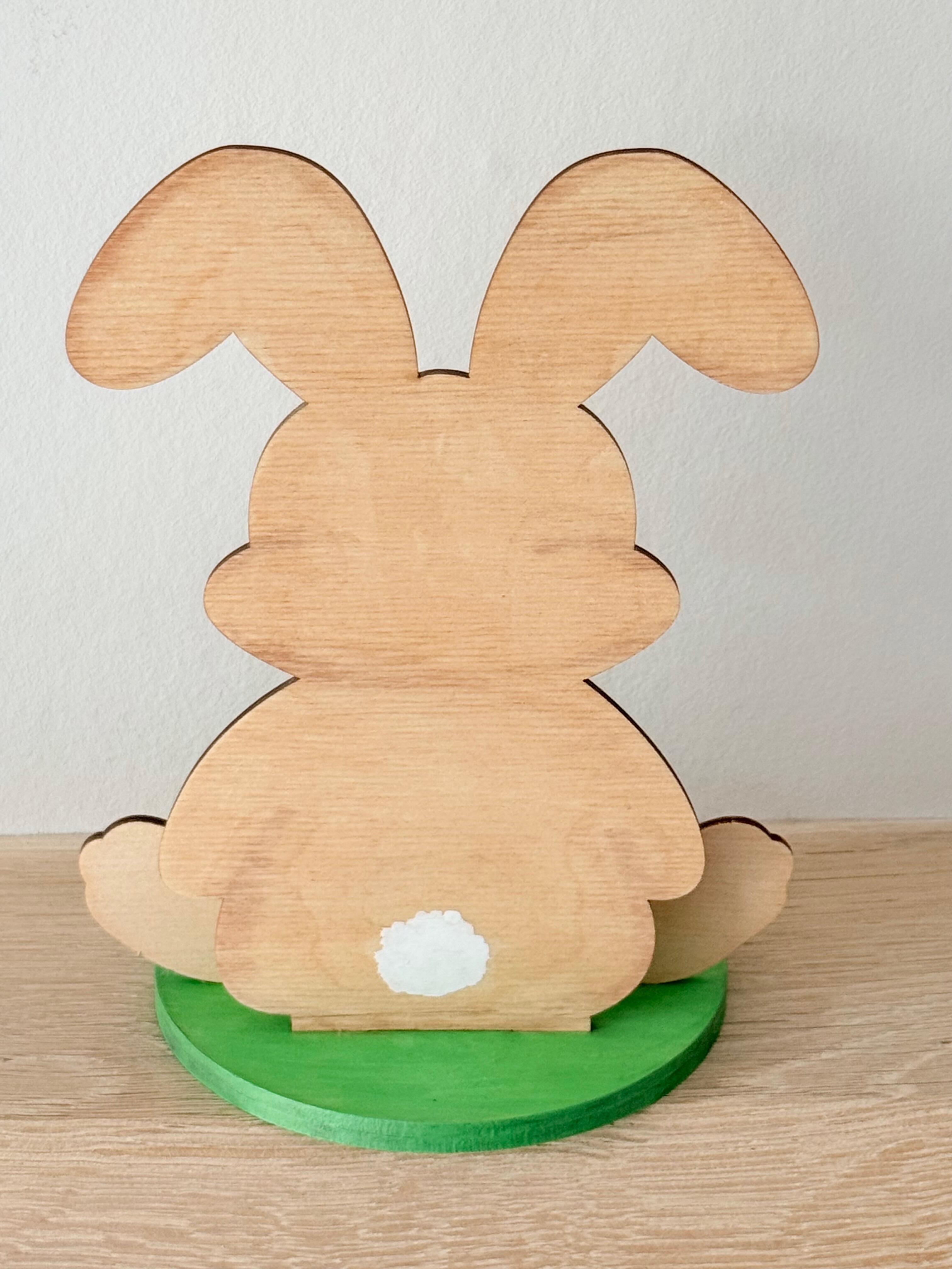 Hand painted wooden bunny Easter egg holder UK