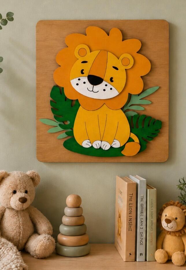 Rory the lion nursery wall art by Red berry crafts