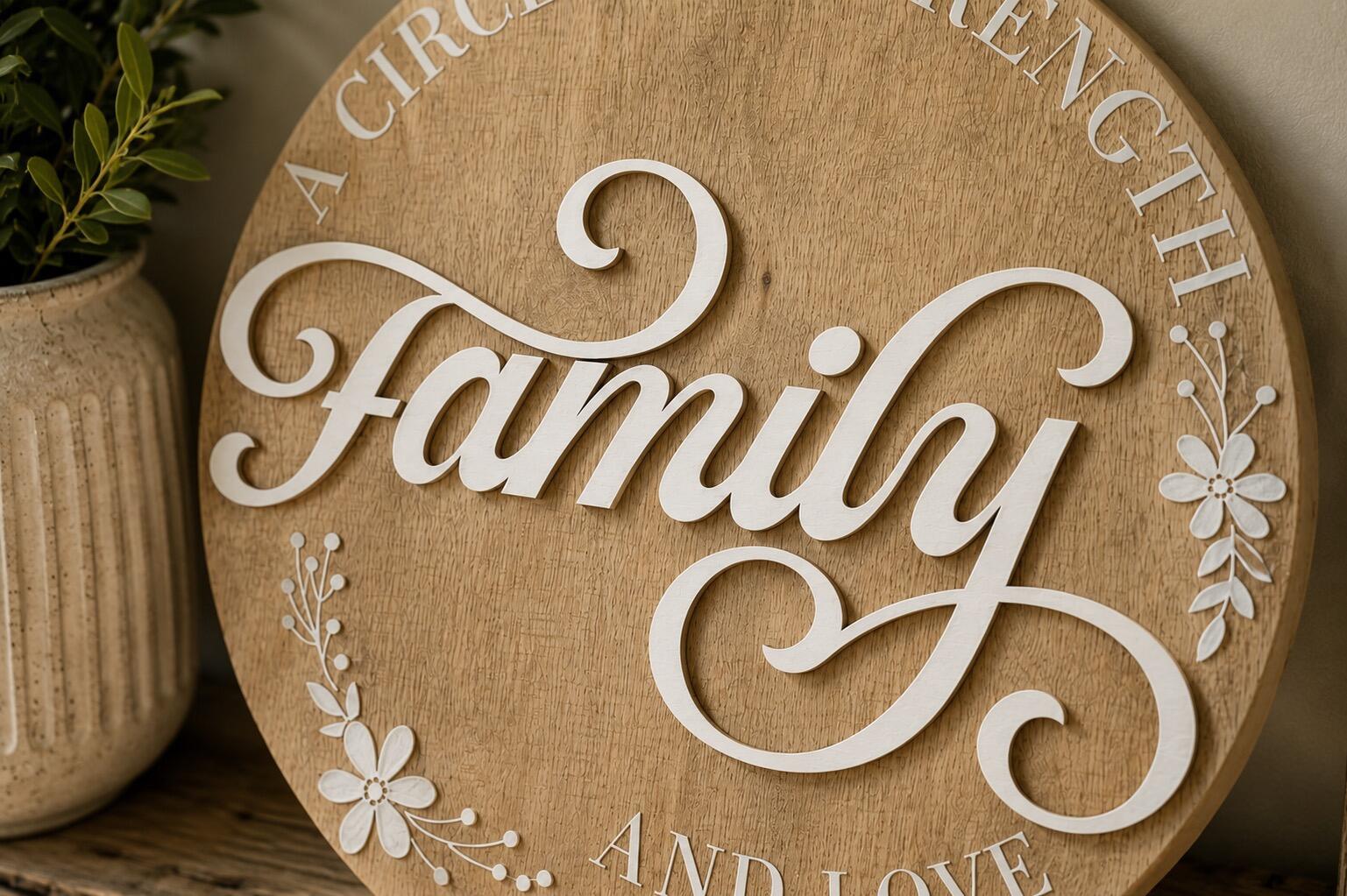 Handmade wooden family quote plaque
