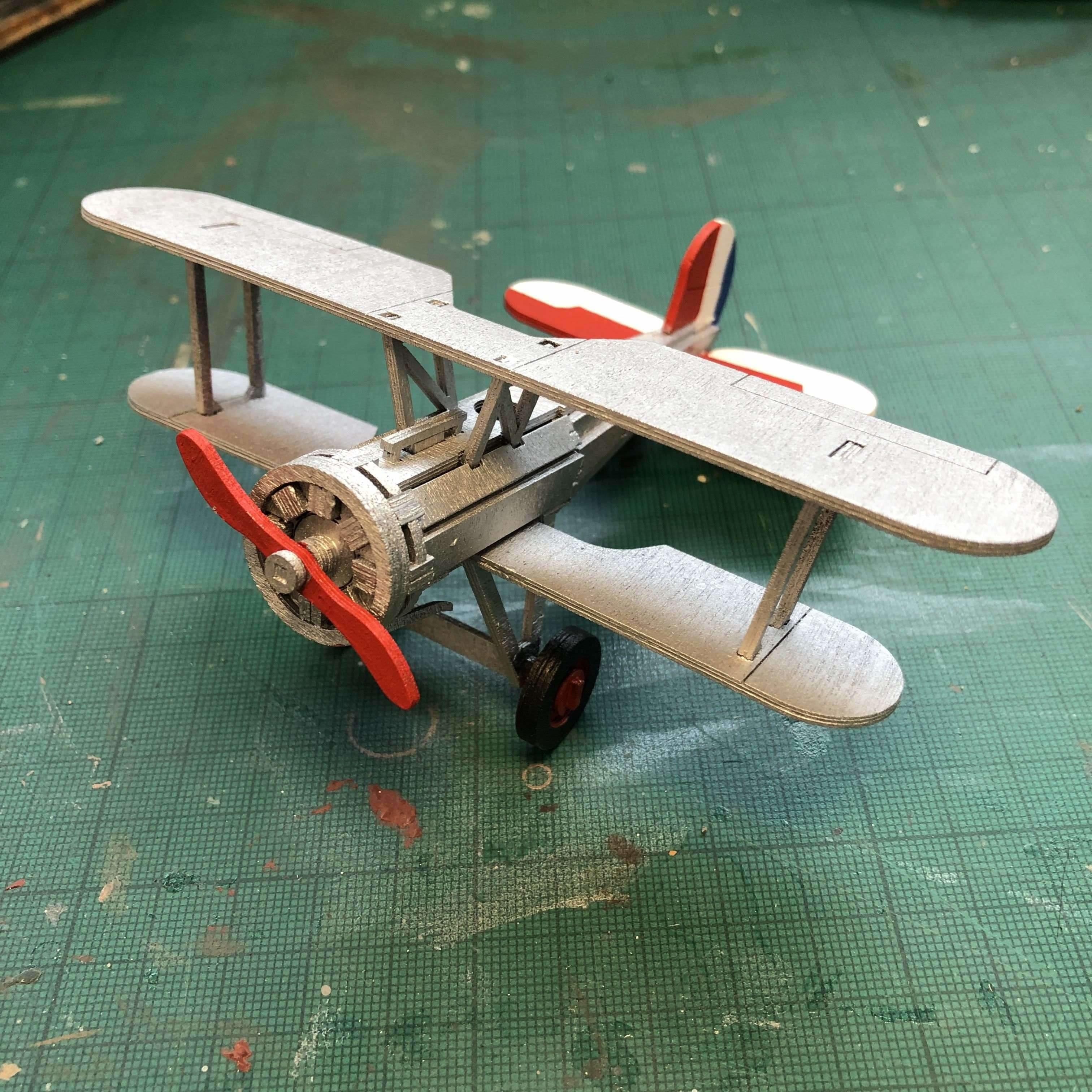 Laser Cut Wooden Bristol Bulldog Biplane 3D Model/Puzzle Kit 