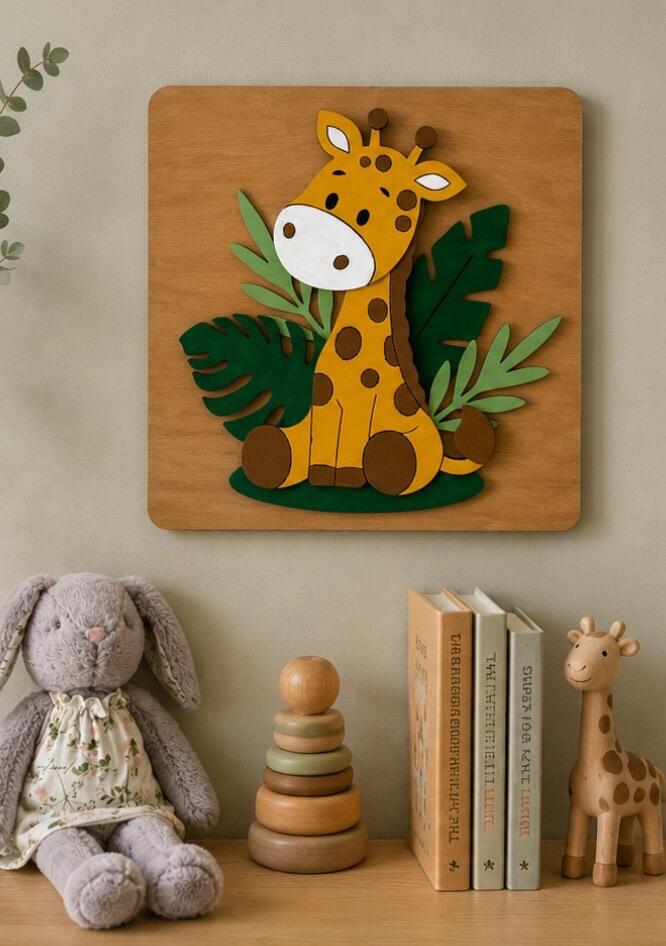 Georgie giraffe nursery wall art by Red berry crafts
