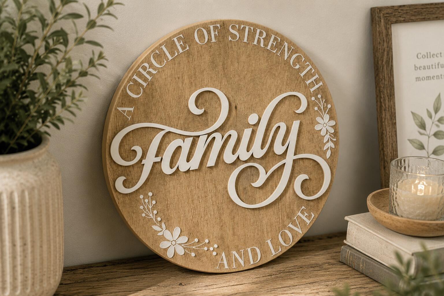 Rustic layered family wooden sign UK