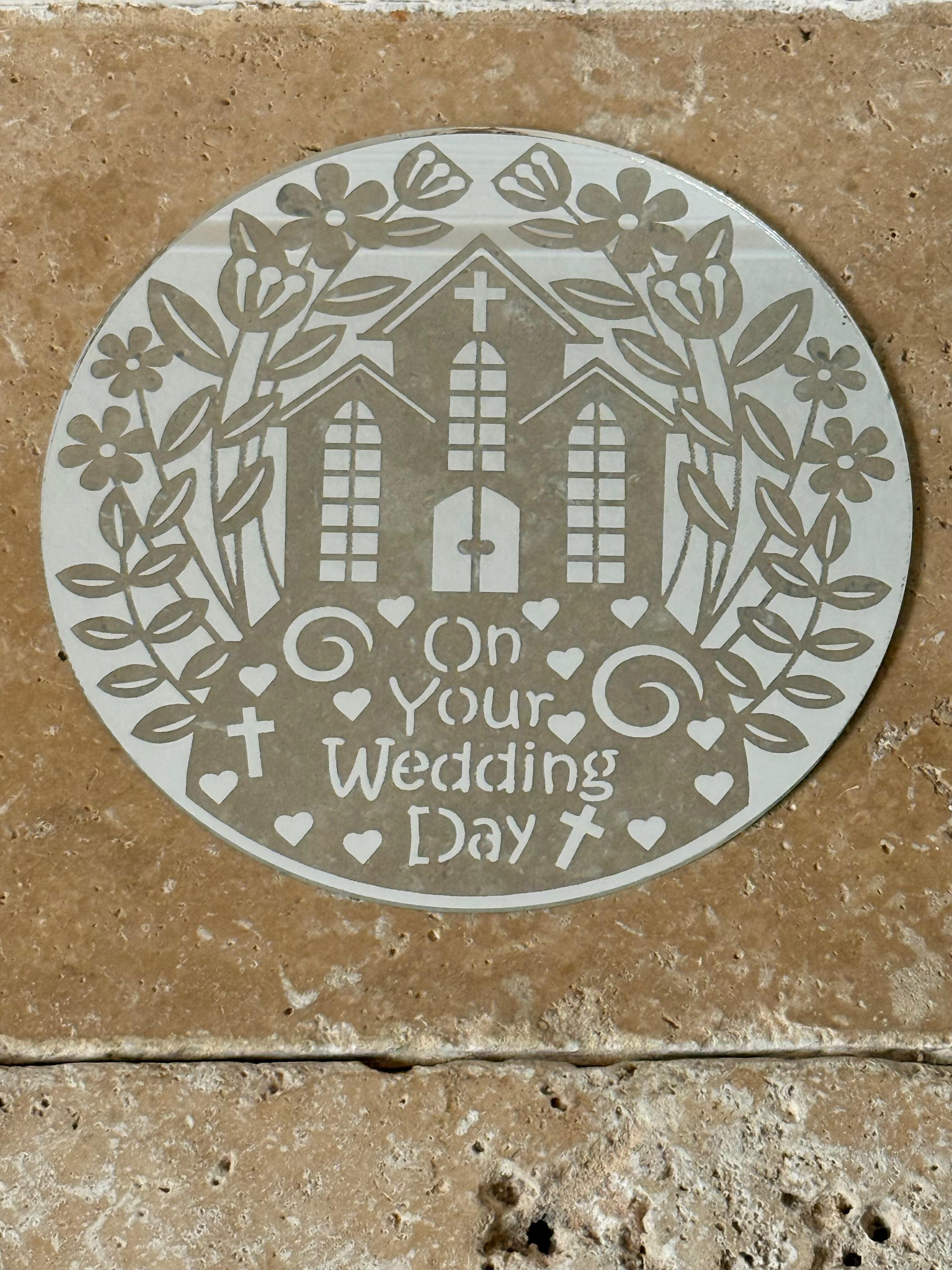 Decorative round glass wedding keepsake UK