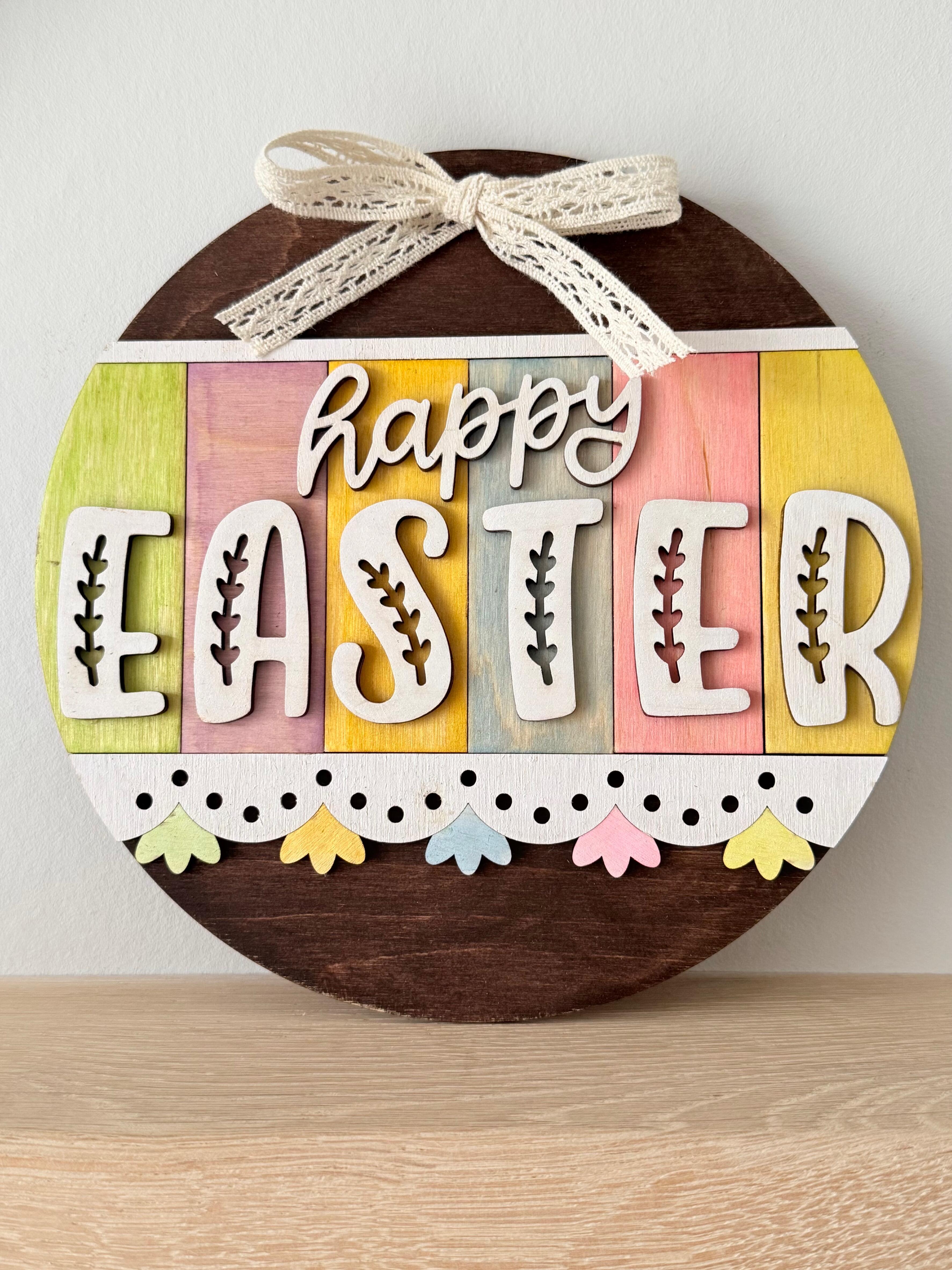 Handmade UK Easter wall sign