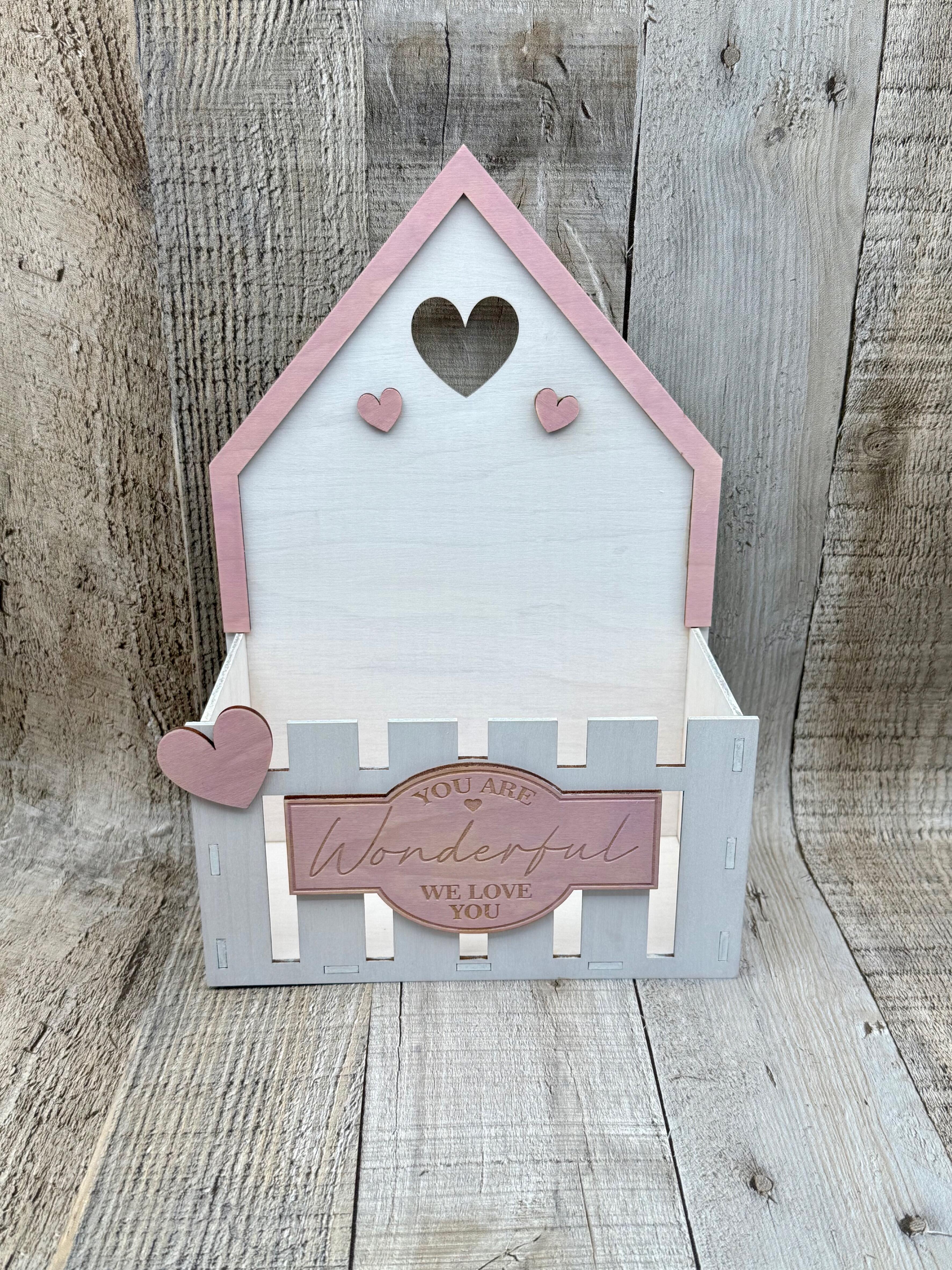 "YOU ARE WONDERFUL" HANDMADE WOODEN MINI FLOWER PLANTER