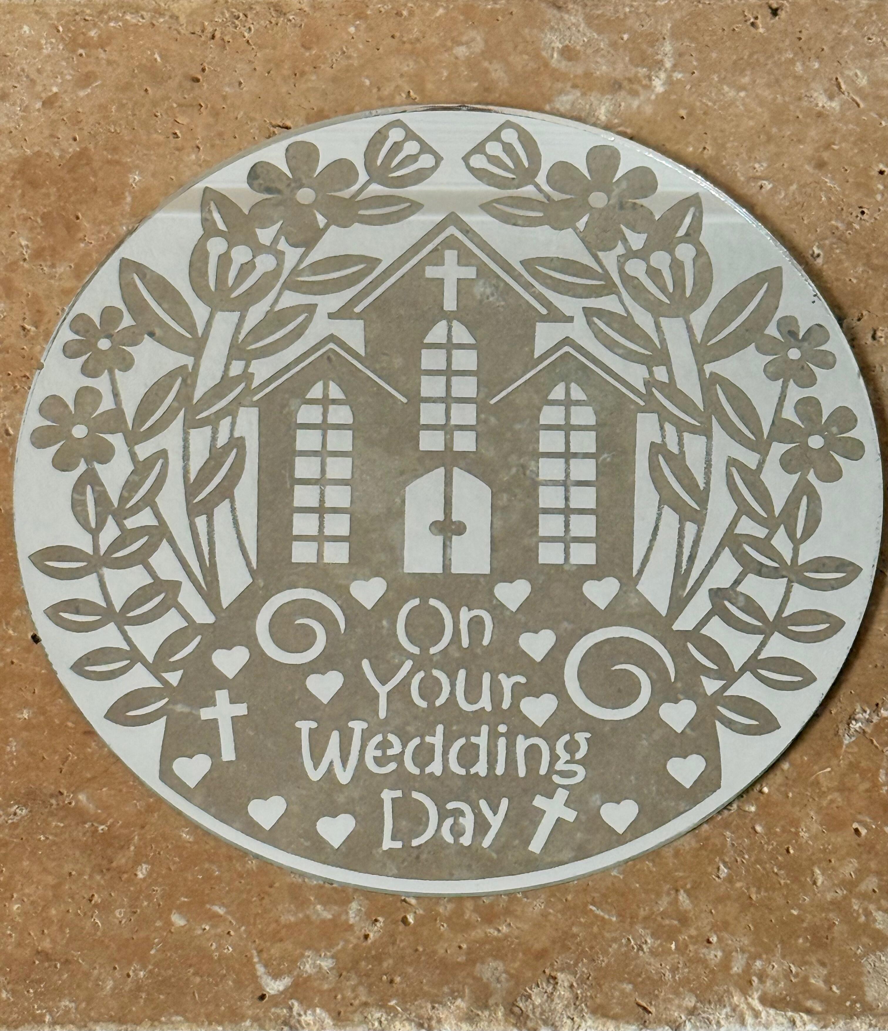 Wedding day memory gift with mirrored finish