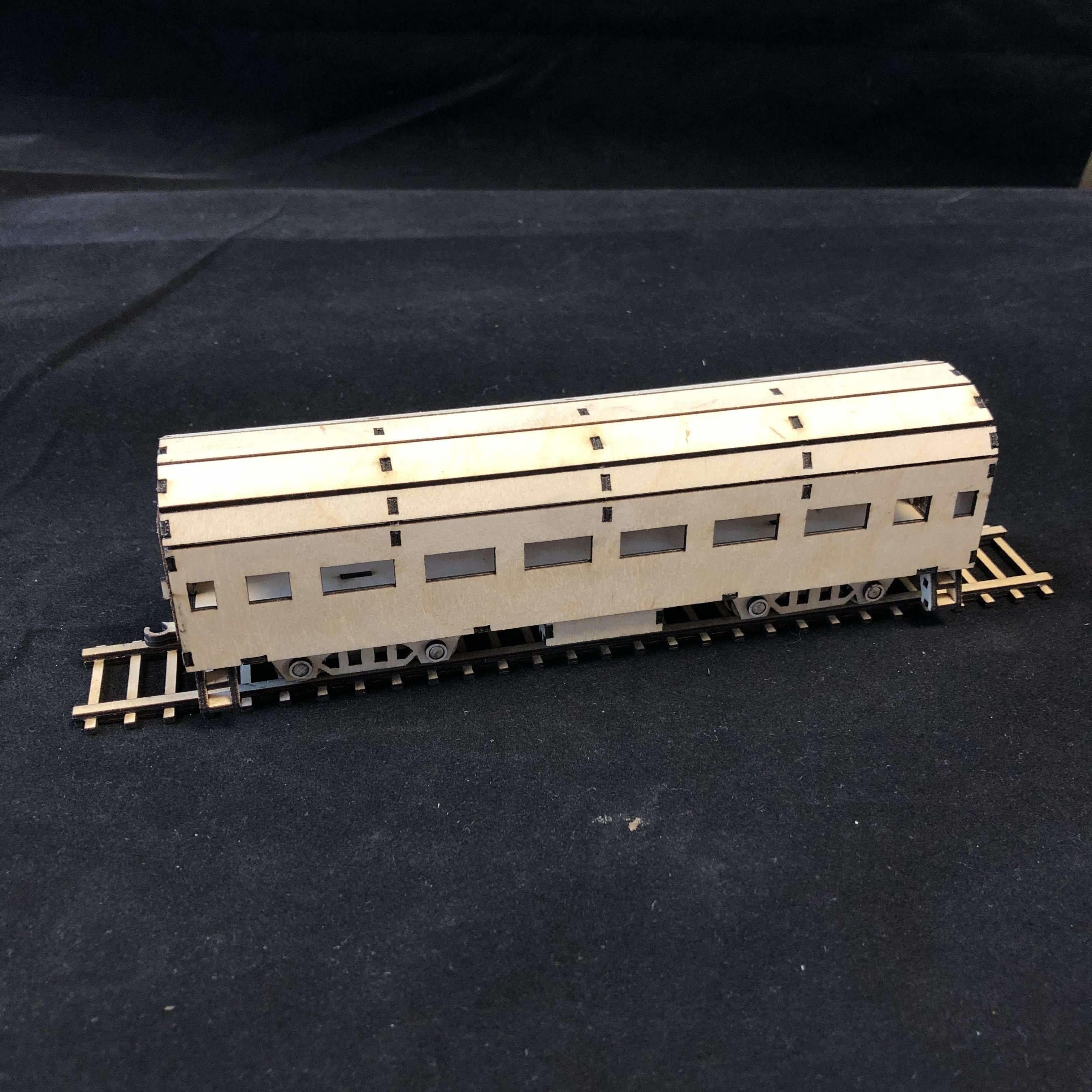Passenger Carriage kit for wooden Steam Train wood craft laser cut diy assembly 