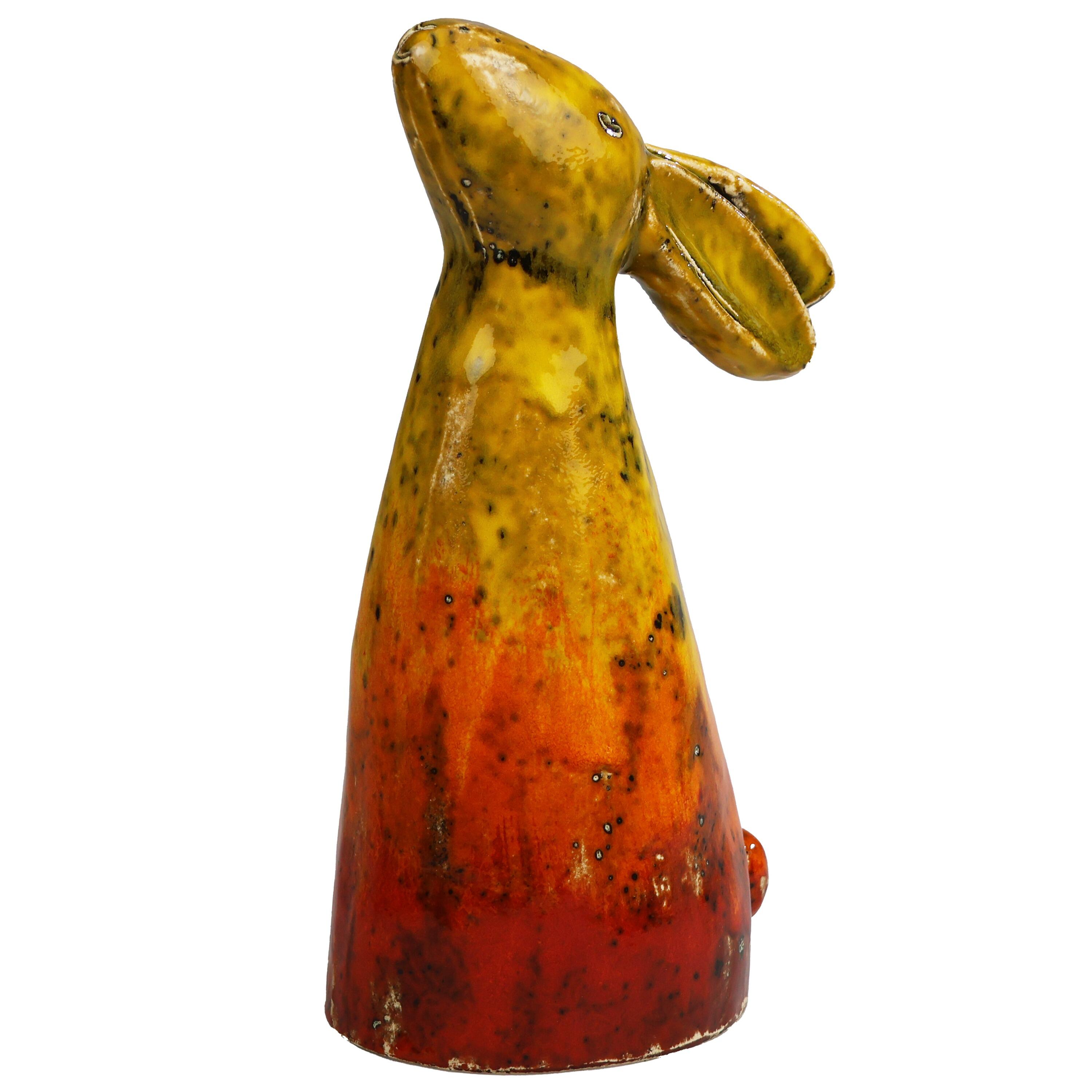 Handmade ceramic dreaming rabbit in a variety of quirky artistic glazes. Unique, charming décor and a perfect gift.