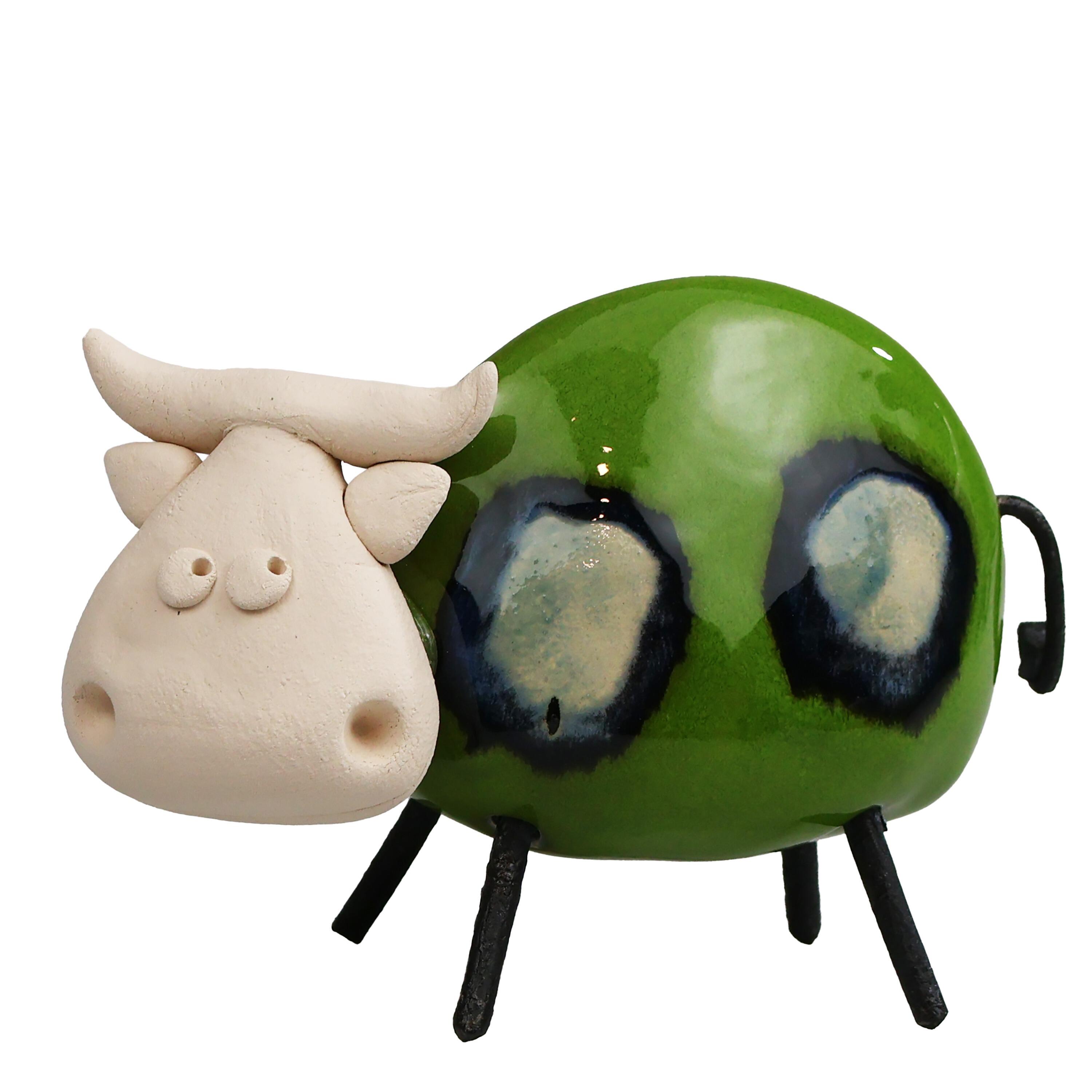 Happy Cow with Metal Legs Ornament | Various Colours