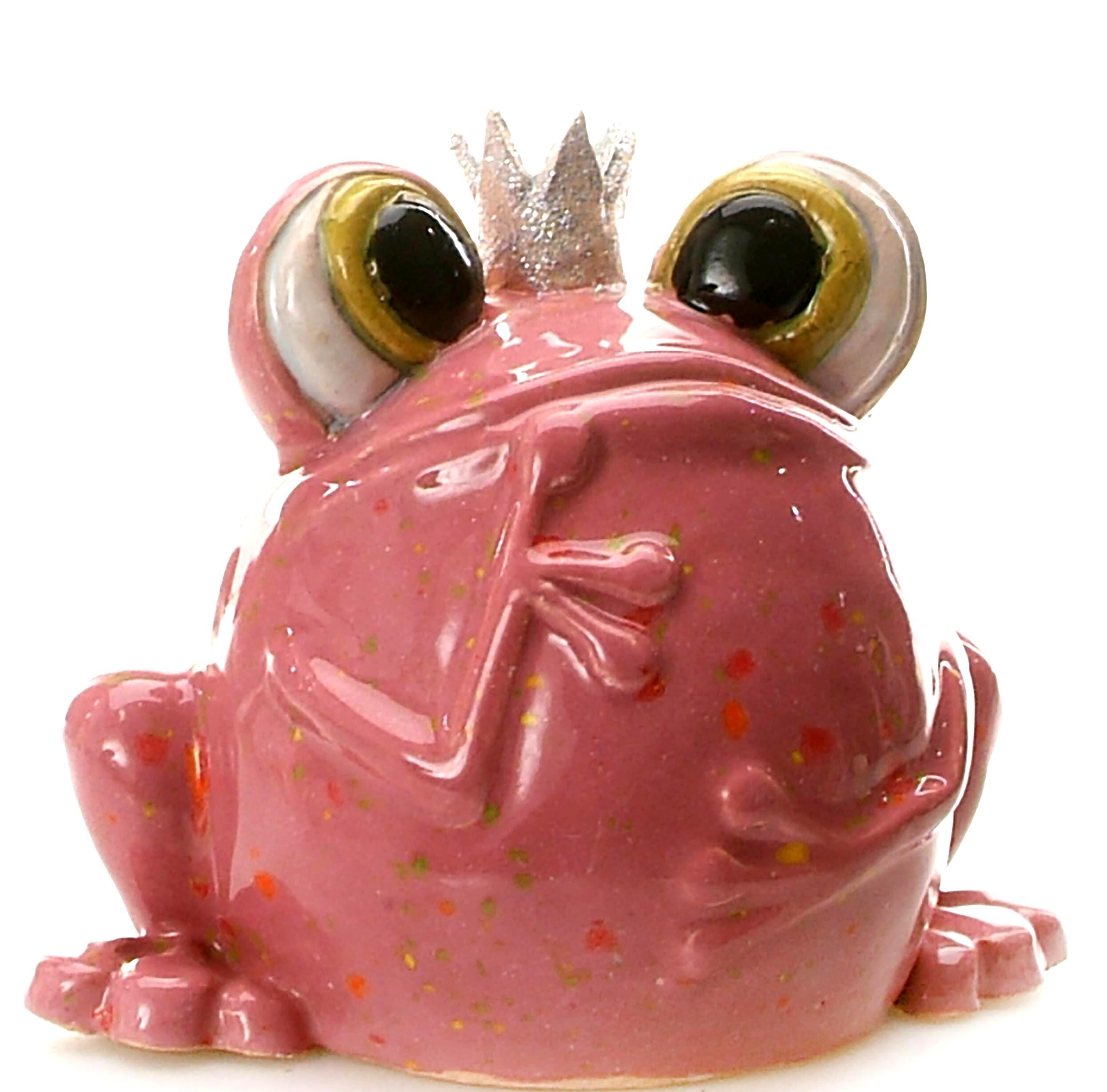 Quirky Googly Eyed Frog with Crown in pink