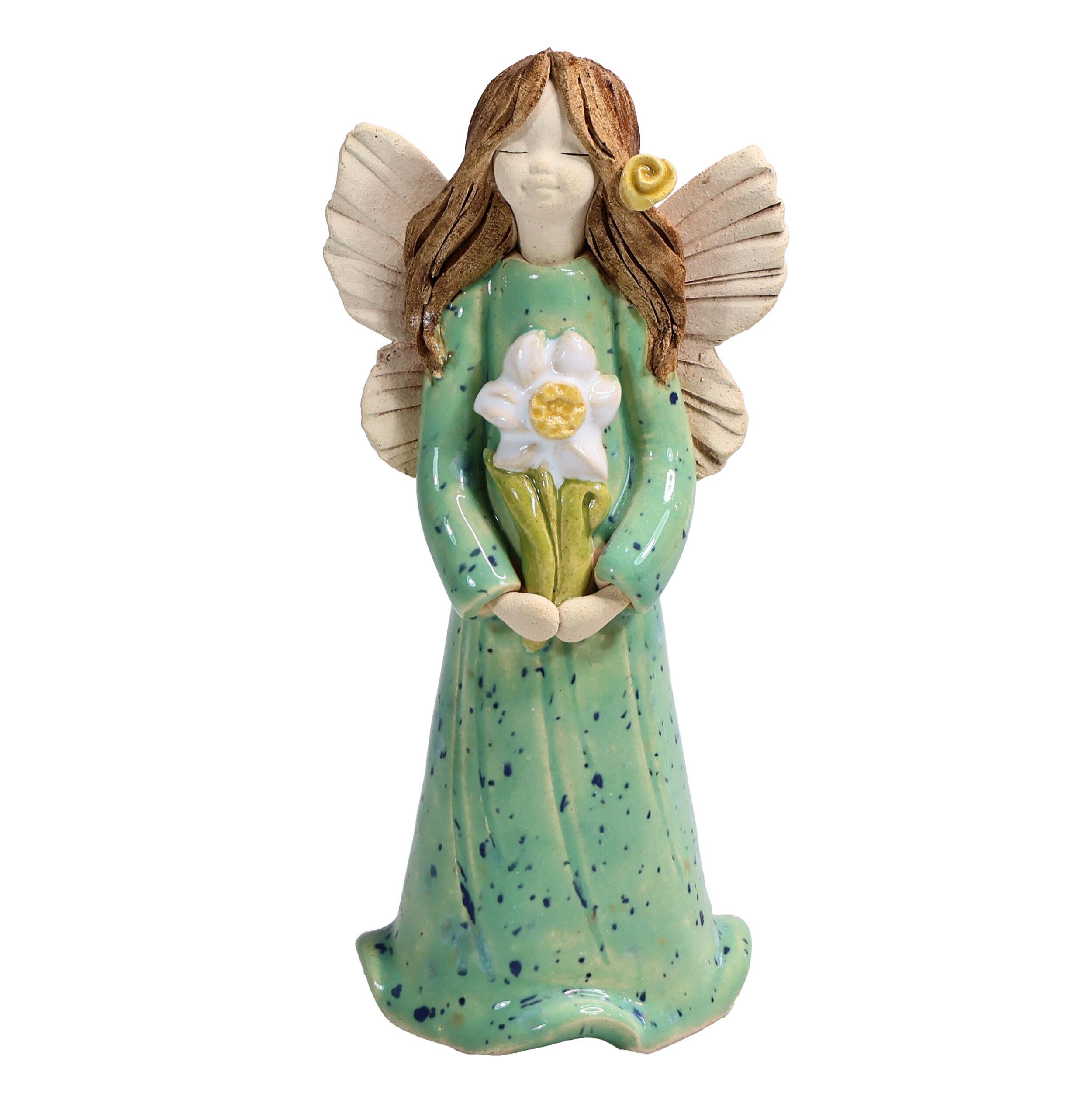 Angel Figurine with White Flower | Thank You