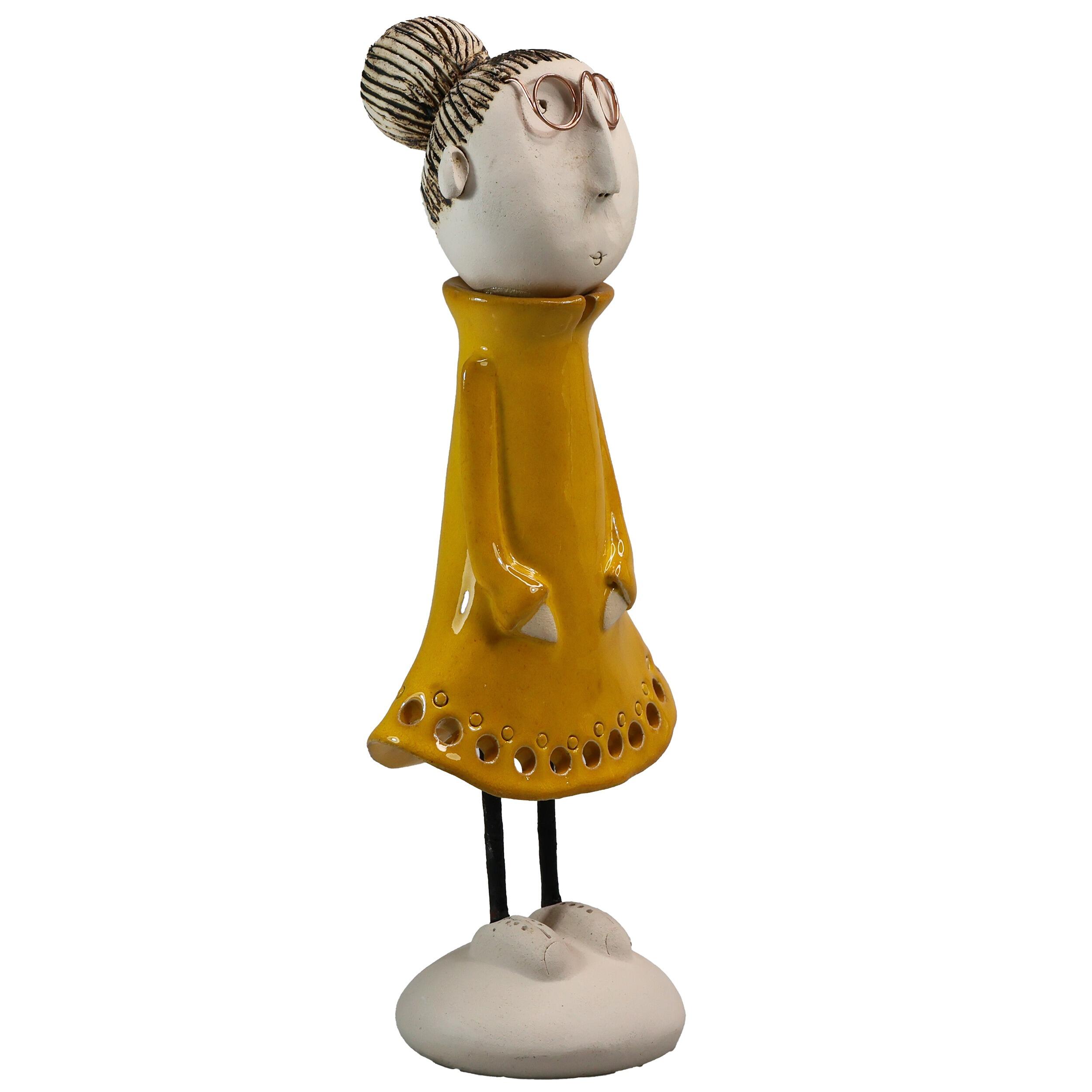 Best Friends Mature Couple Statues | Green & Yellow