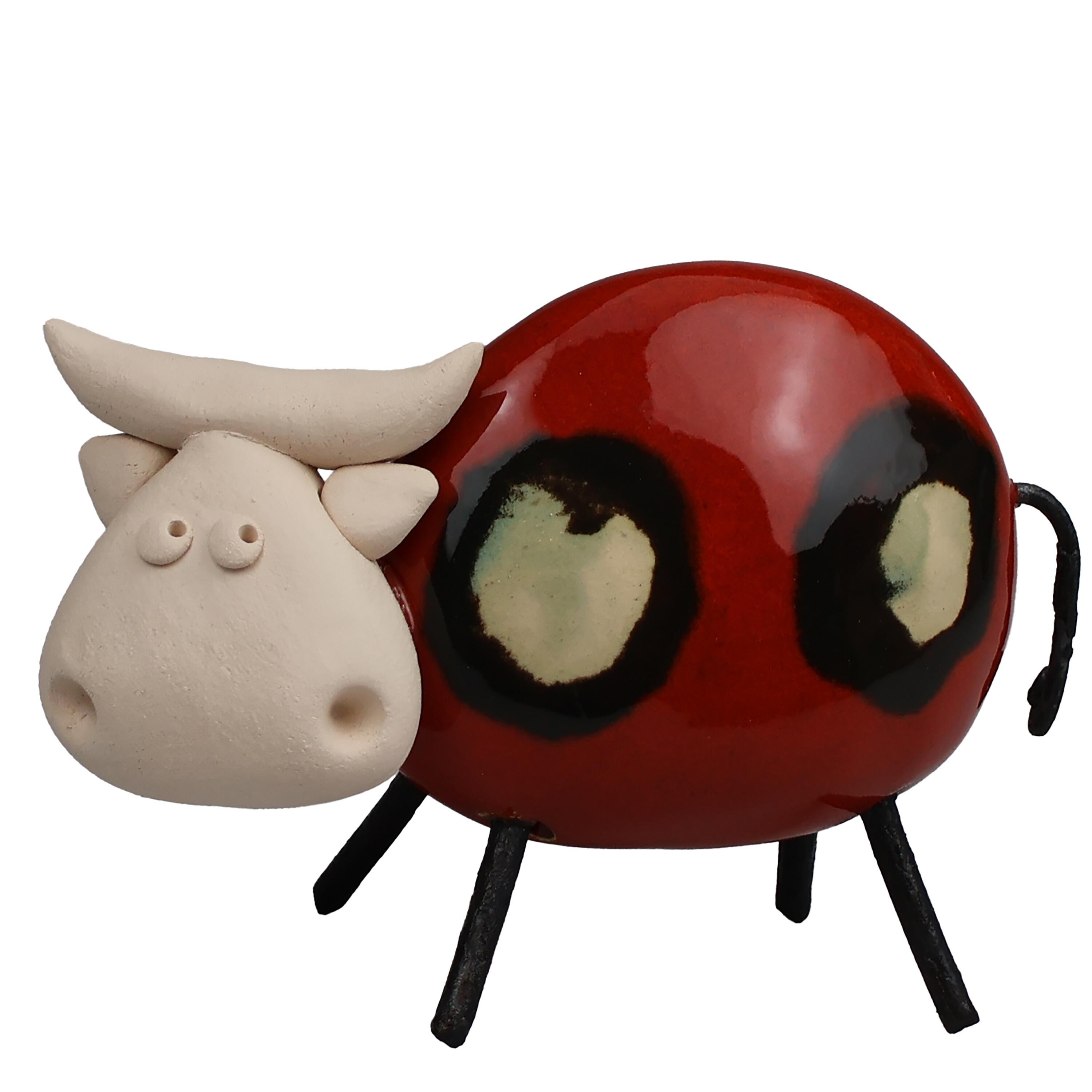 Happy Cow with Metal Legs Ornament | Various Colours