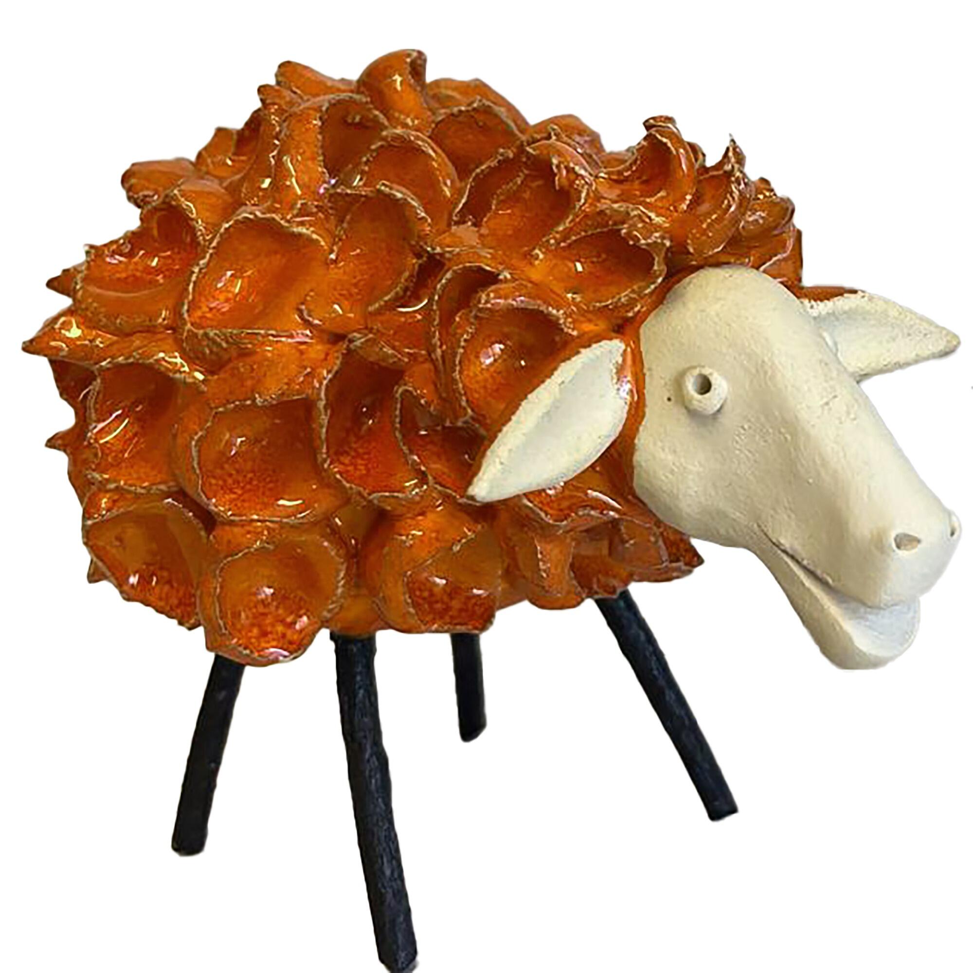 Fluffy Sheep Figurine with Wire Legs | Various Colours