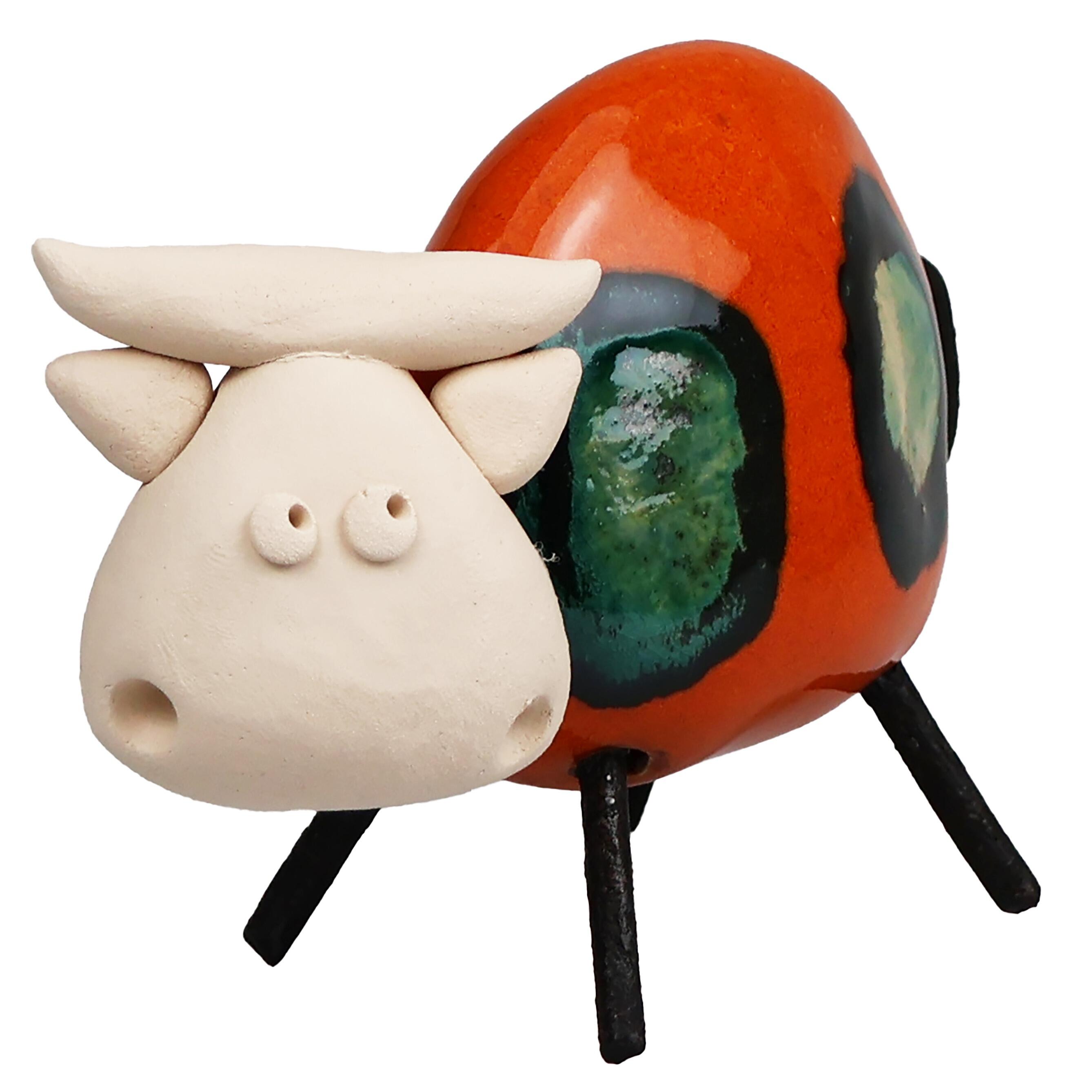 Happy Cow with Metal Legs Ornament | Various Colours
