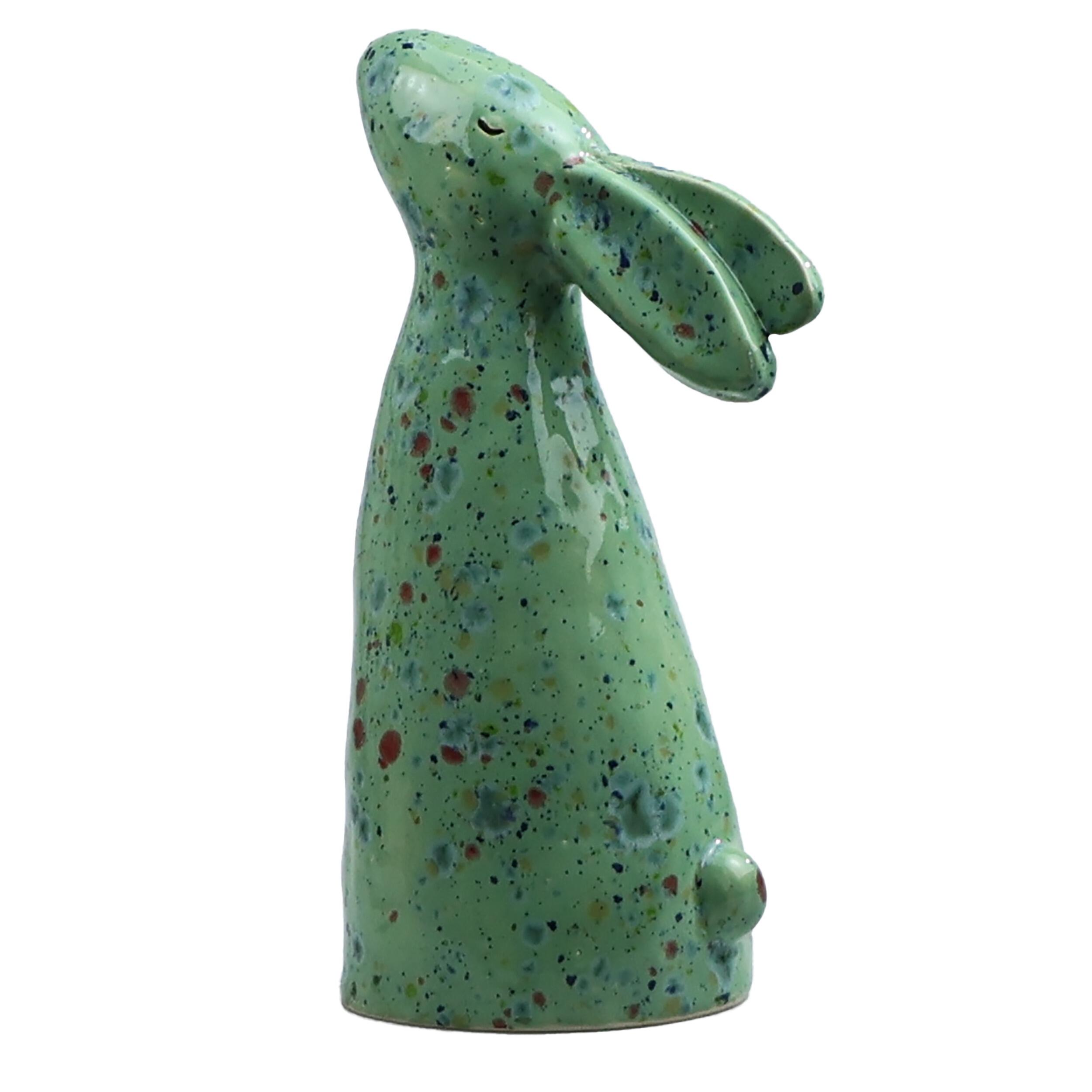 Handmade ceramic dreaming rabbit in a variety of quirky artistic glazes. Unique, charming décor and a perfect gift.