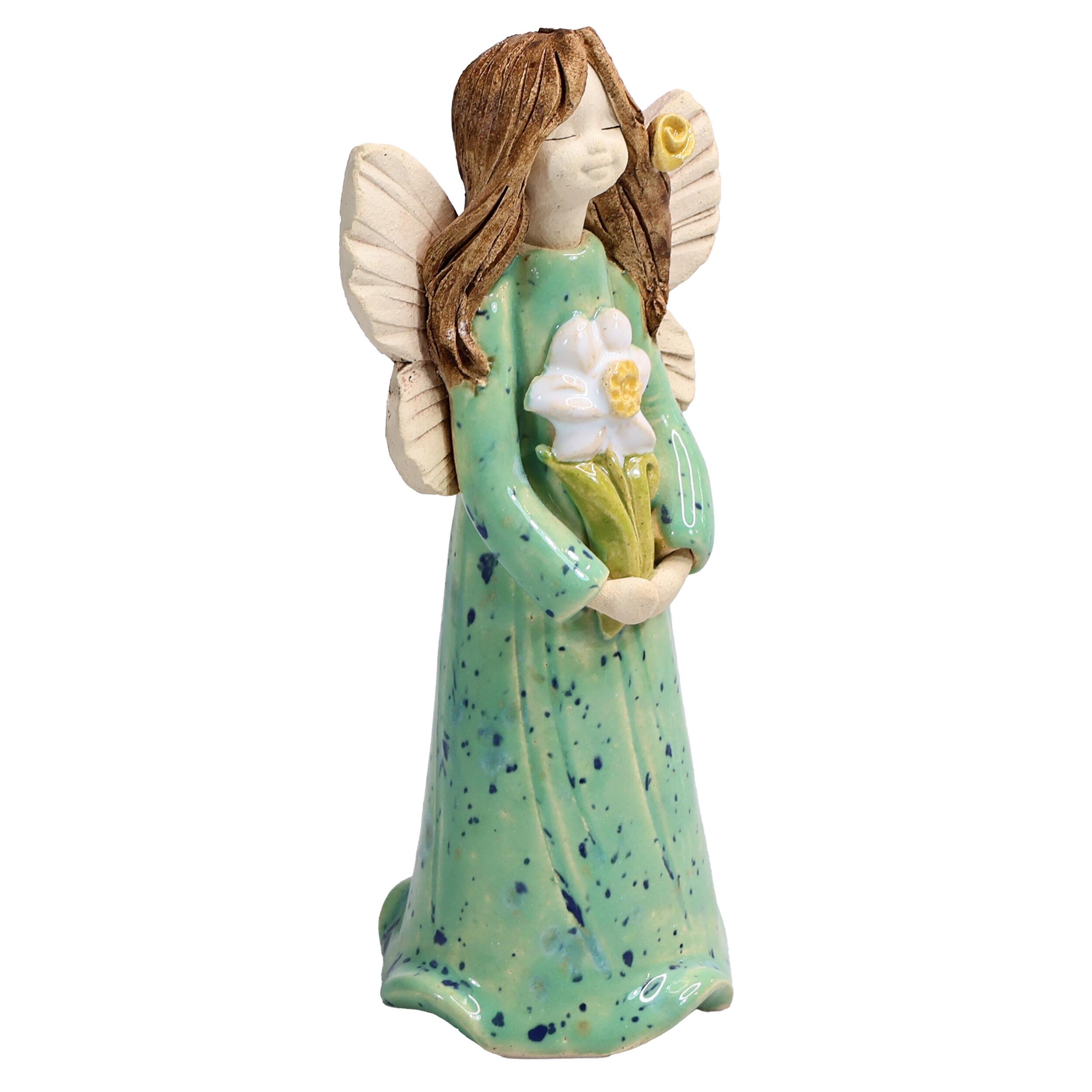 Angel Figurine with White Flower | Thank You