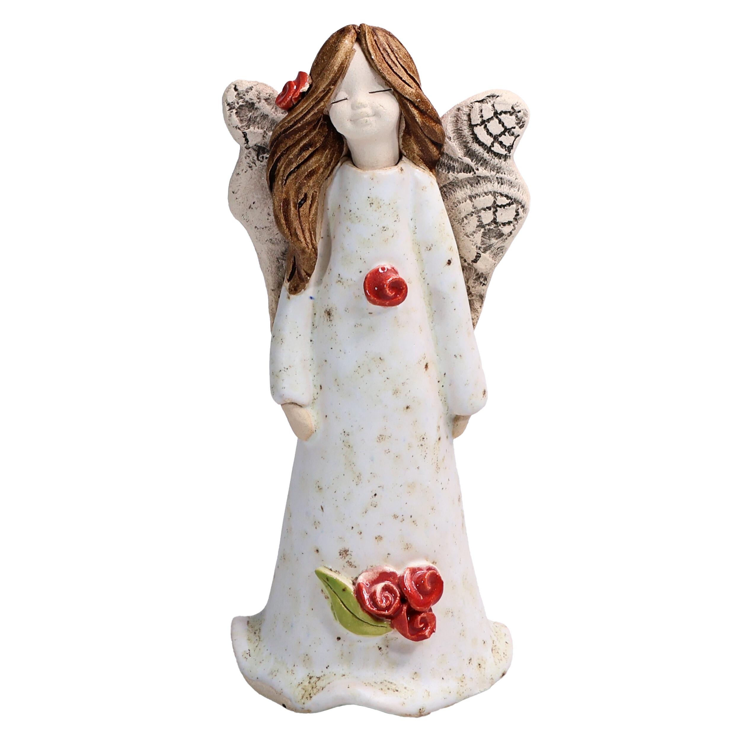 Angel Figurine with Red Roses | Angel of Wellbeing