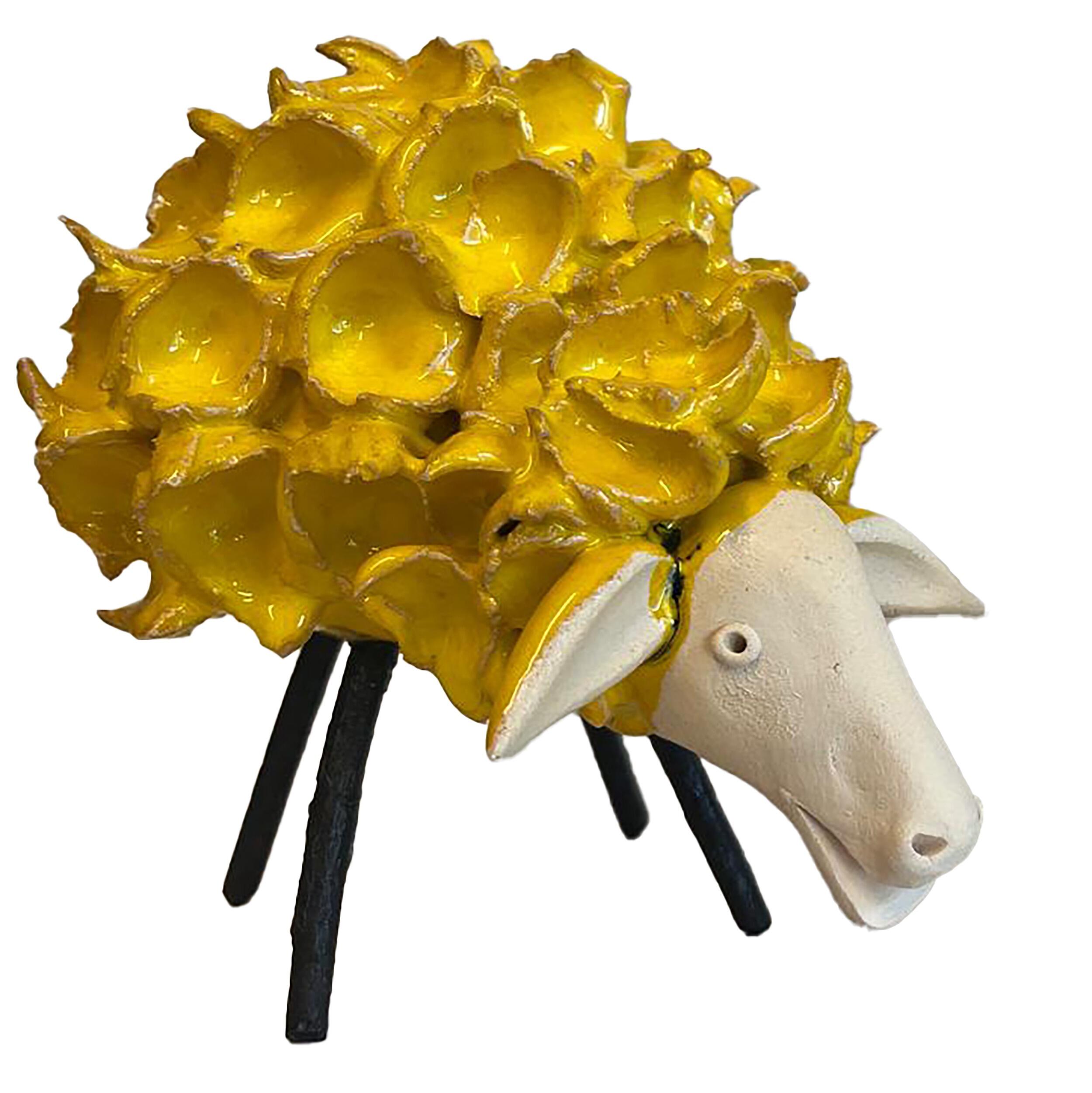 Fluffy Sheep Figurine with Wire Legs | Various Colours