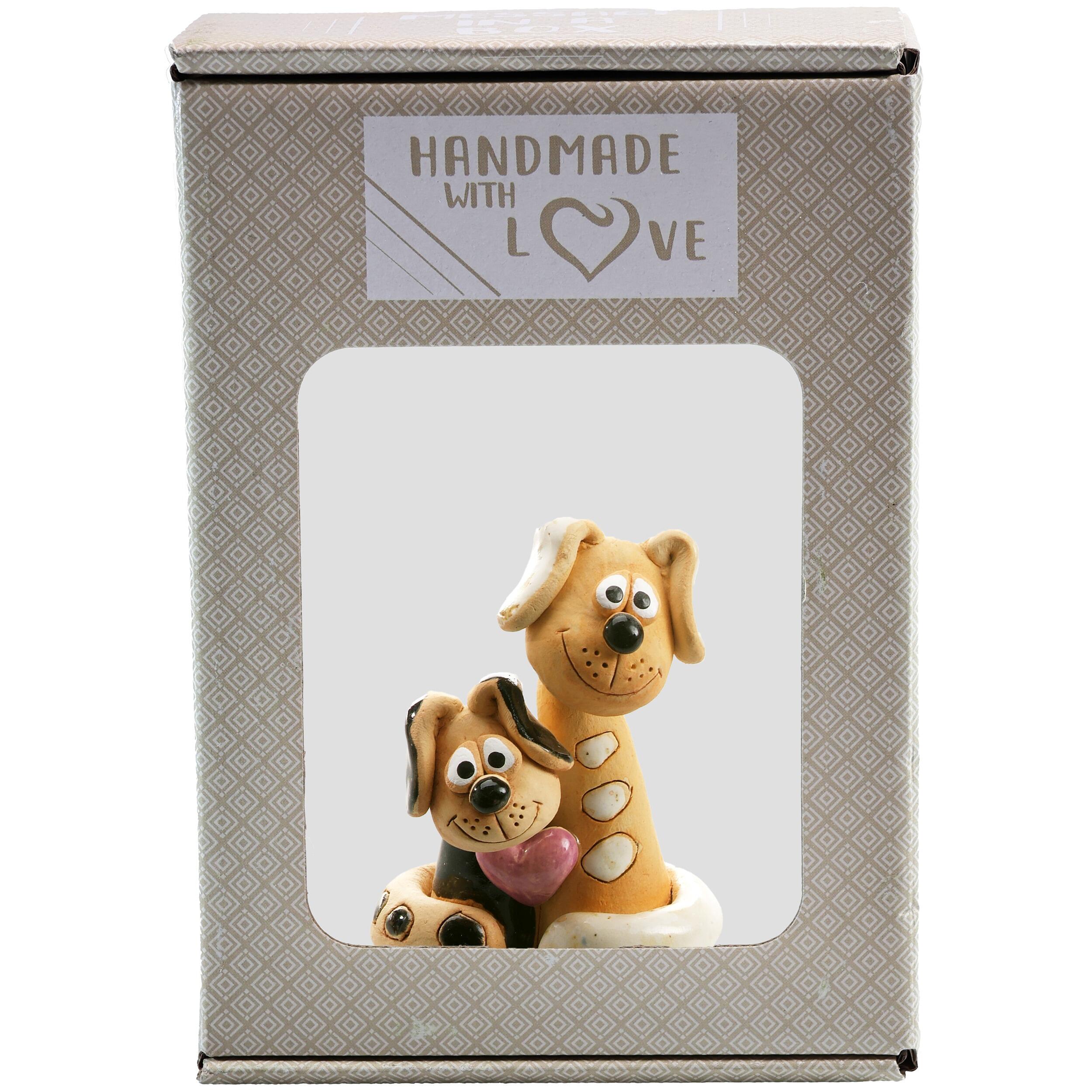 Magical Dog Couple with Pink Heart | Black & White Patches