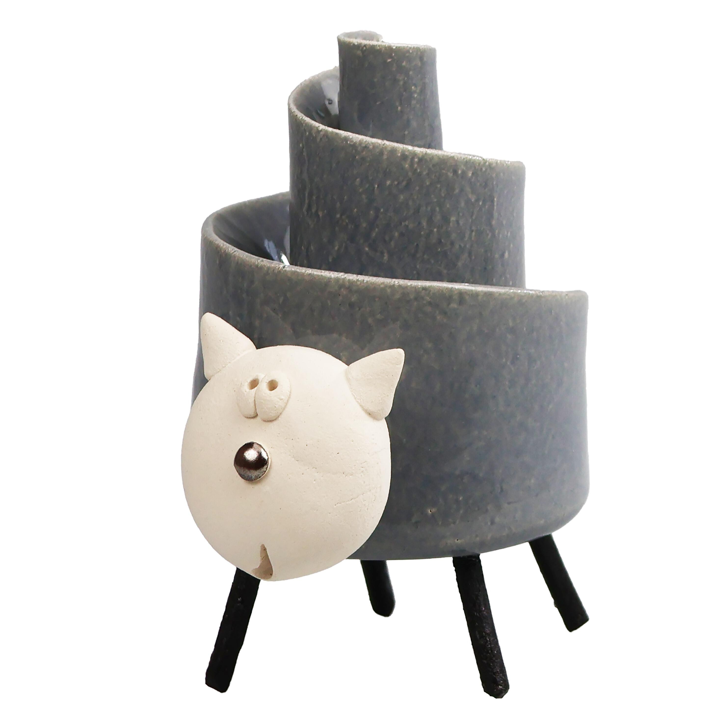 Handmade Ceramic Twist Cat Ornament | Artisan Pottery Cat Sculpture | Unique Home Décor Gift for Cat Lovers