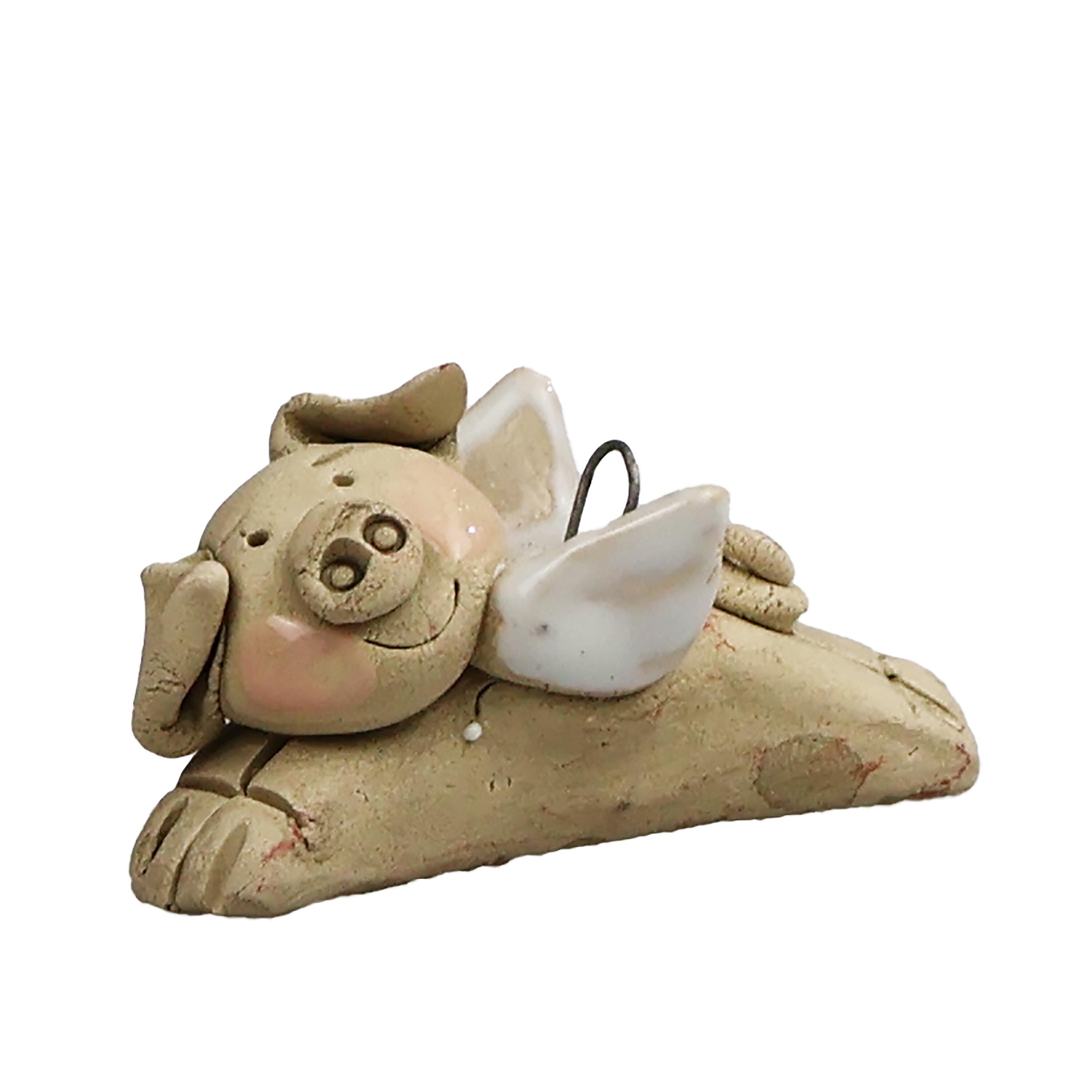 Mini Handmade Flying Piglet Figurine with Hook for Hanging