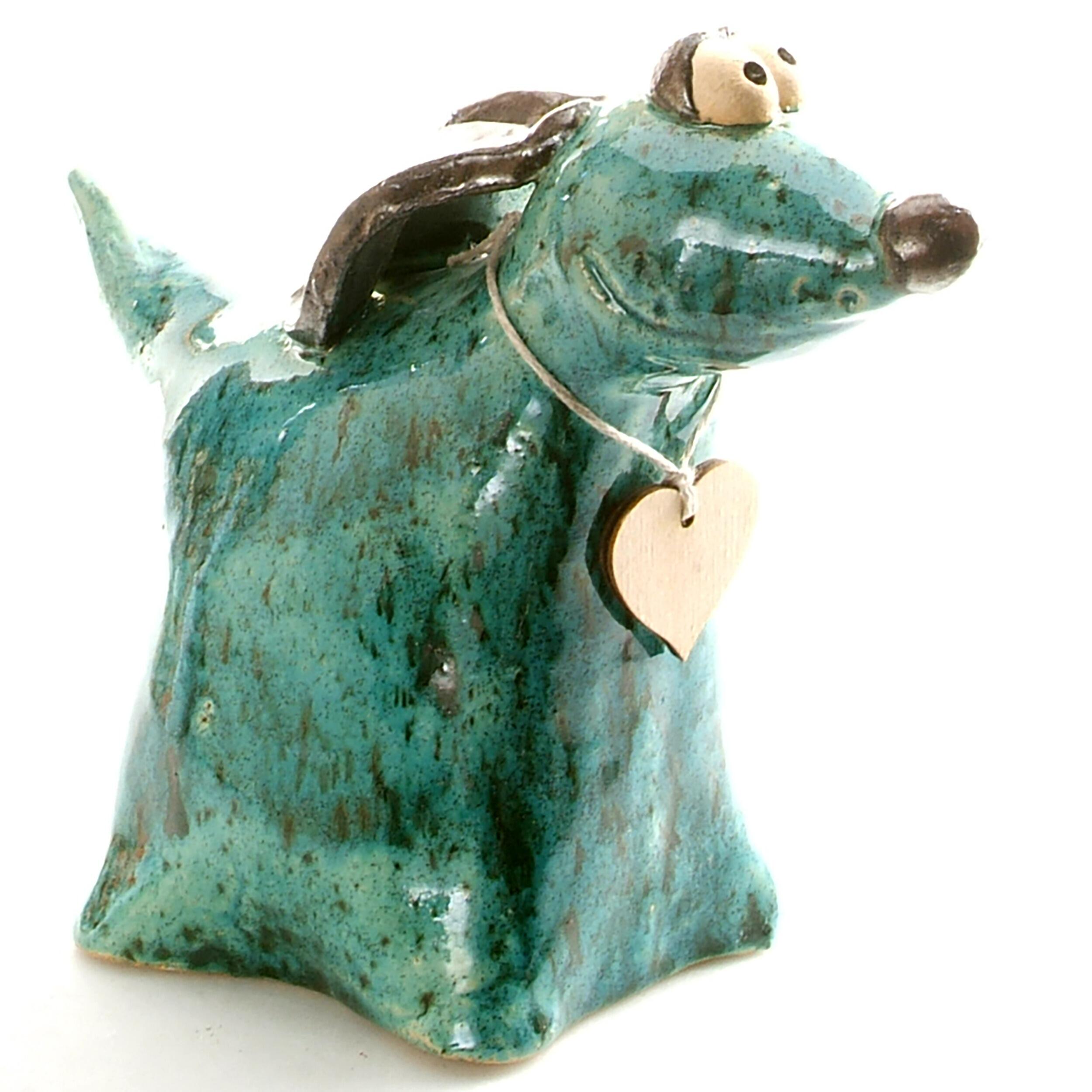 Handmade Ceramic Greyhound Figurine in various colours, crafted by skilled artisans, featuring a sleek and elegant design, perfect for home decor.