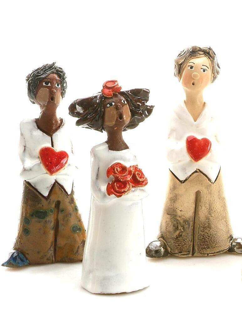 Newlyweds Quirky Bride Figurine in White with Dark Skin Colour