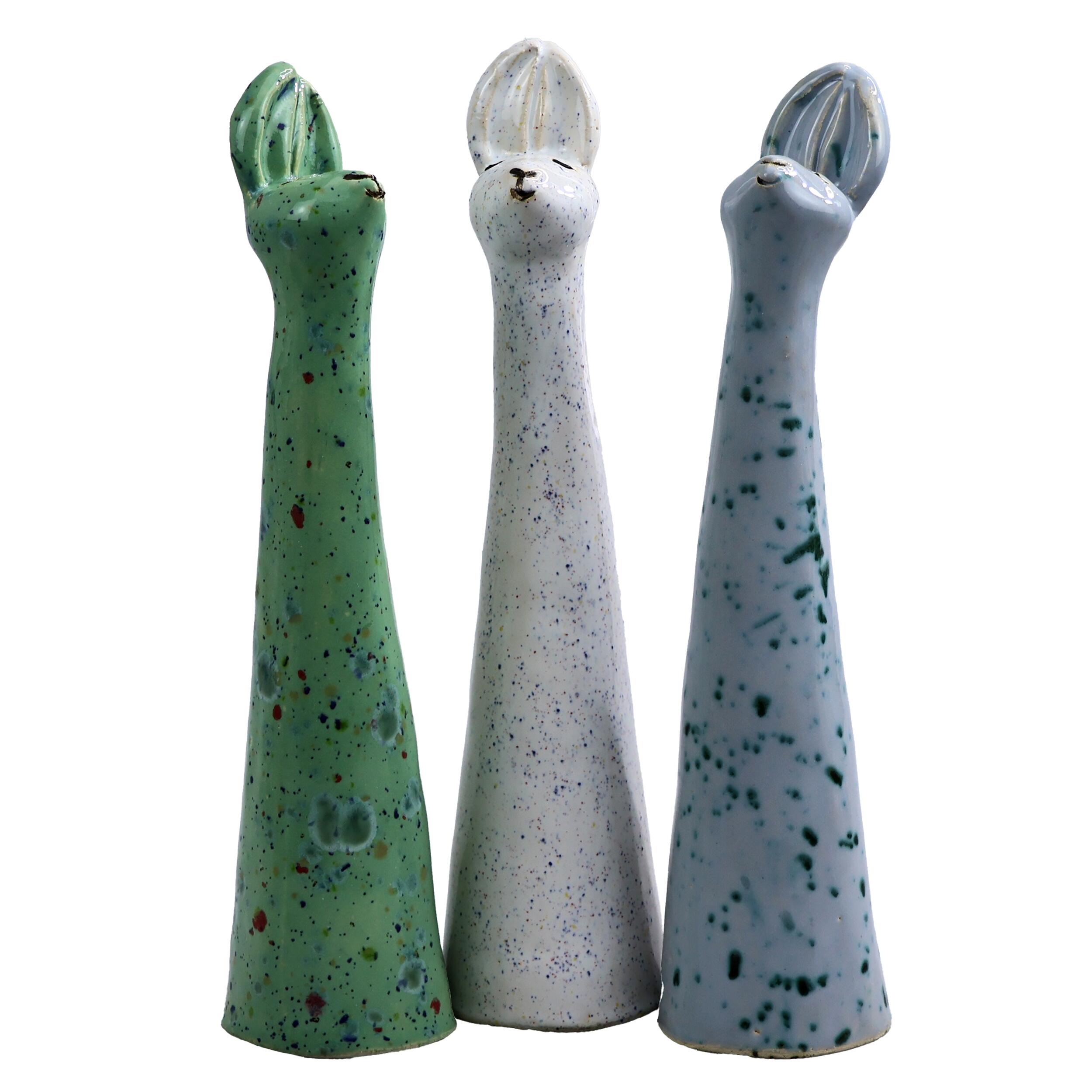 Minimalist Slim Rabbit – Handmade Ceramic Figurine | Contemporary Animal Décor & Gift