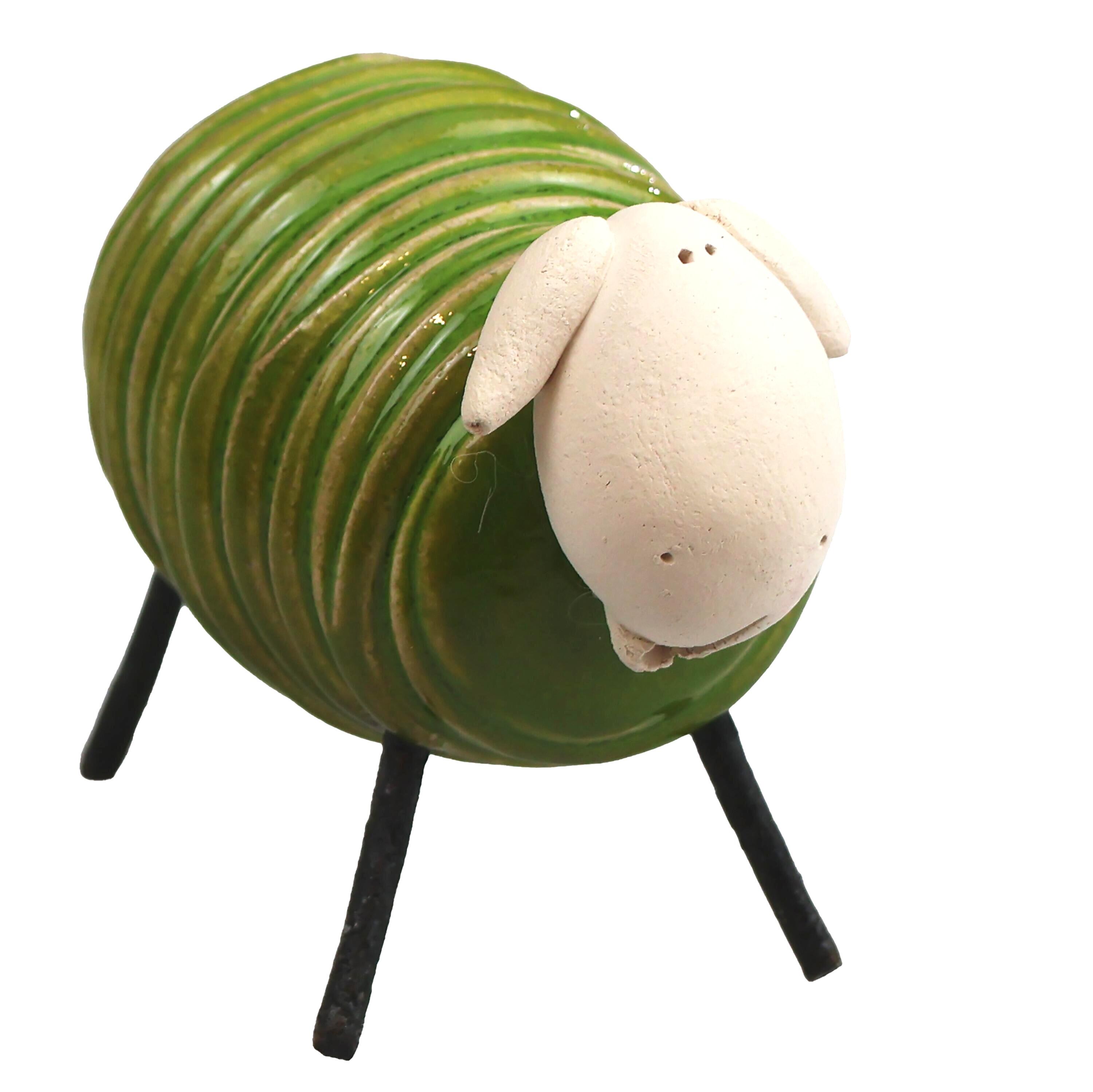 Sheared Sheep with Wire Legs Figurine