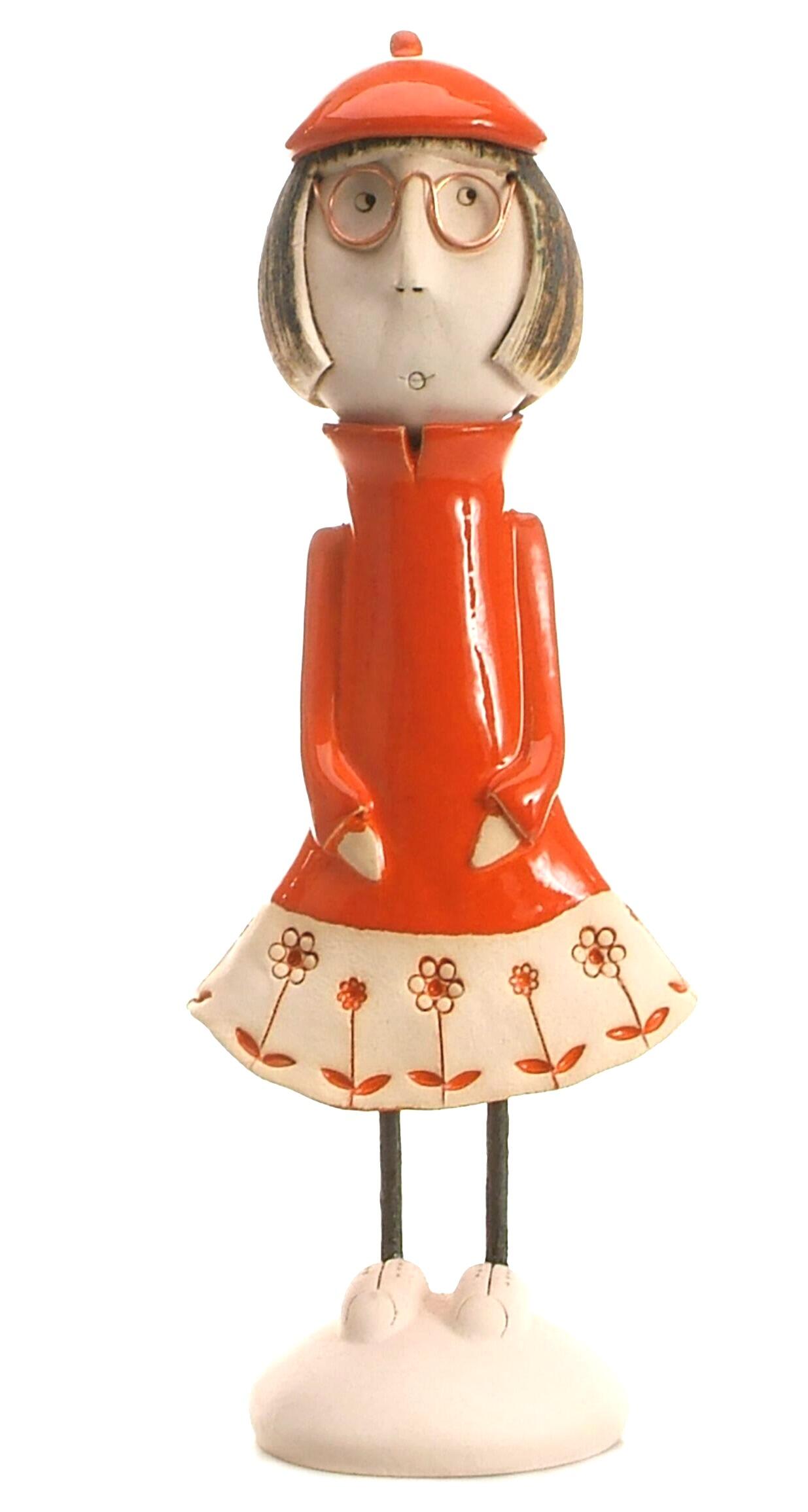 Handmade Ceramic Girl Figurine with Bob Hairstyle | Couples Home Décor Gift