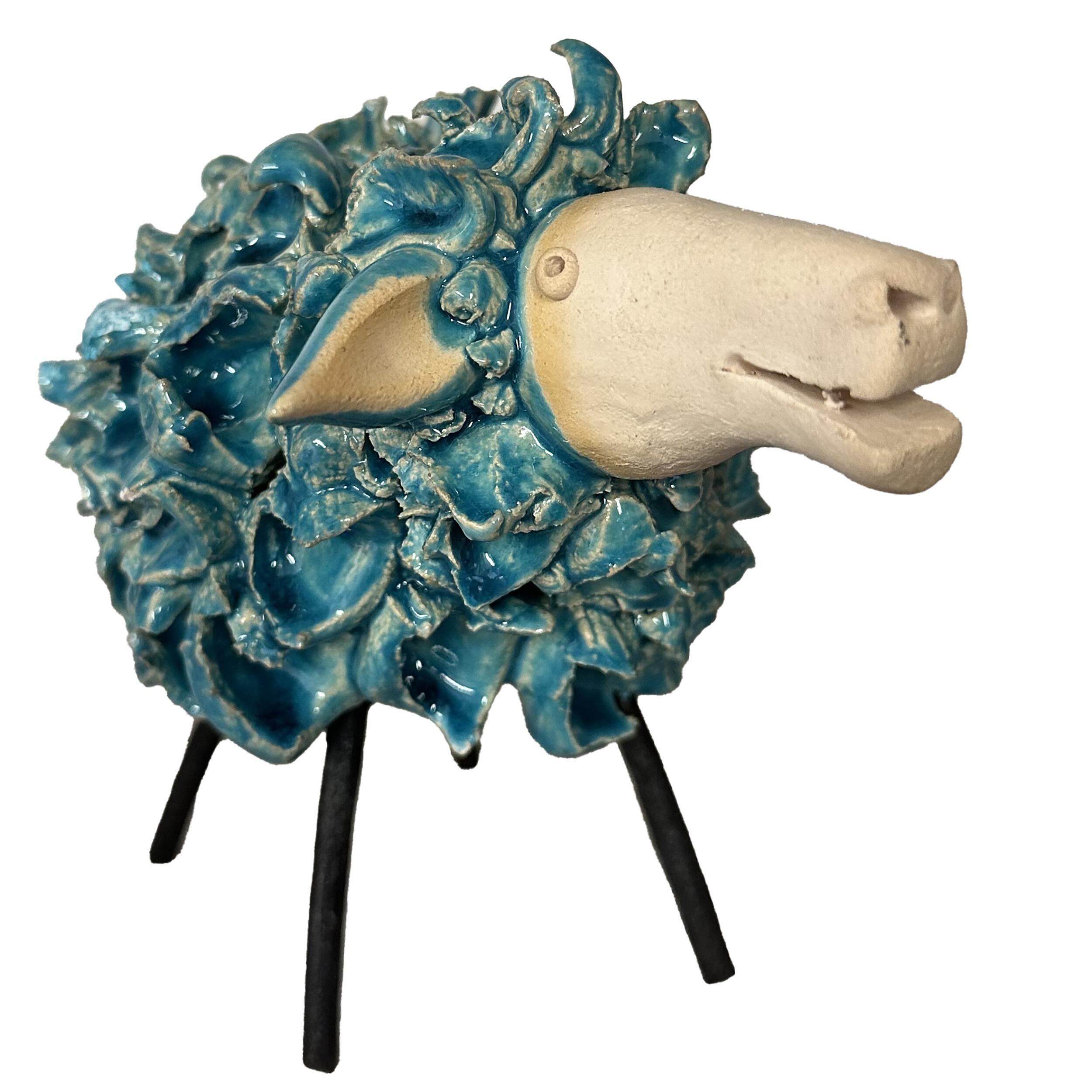 Fluffy Sheep Figurine with Wire Legs | Various Colours