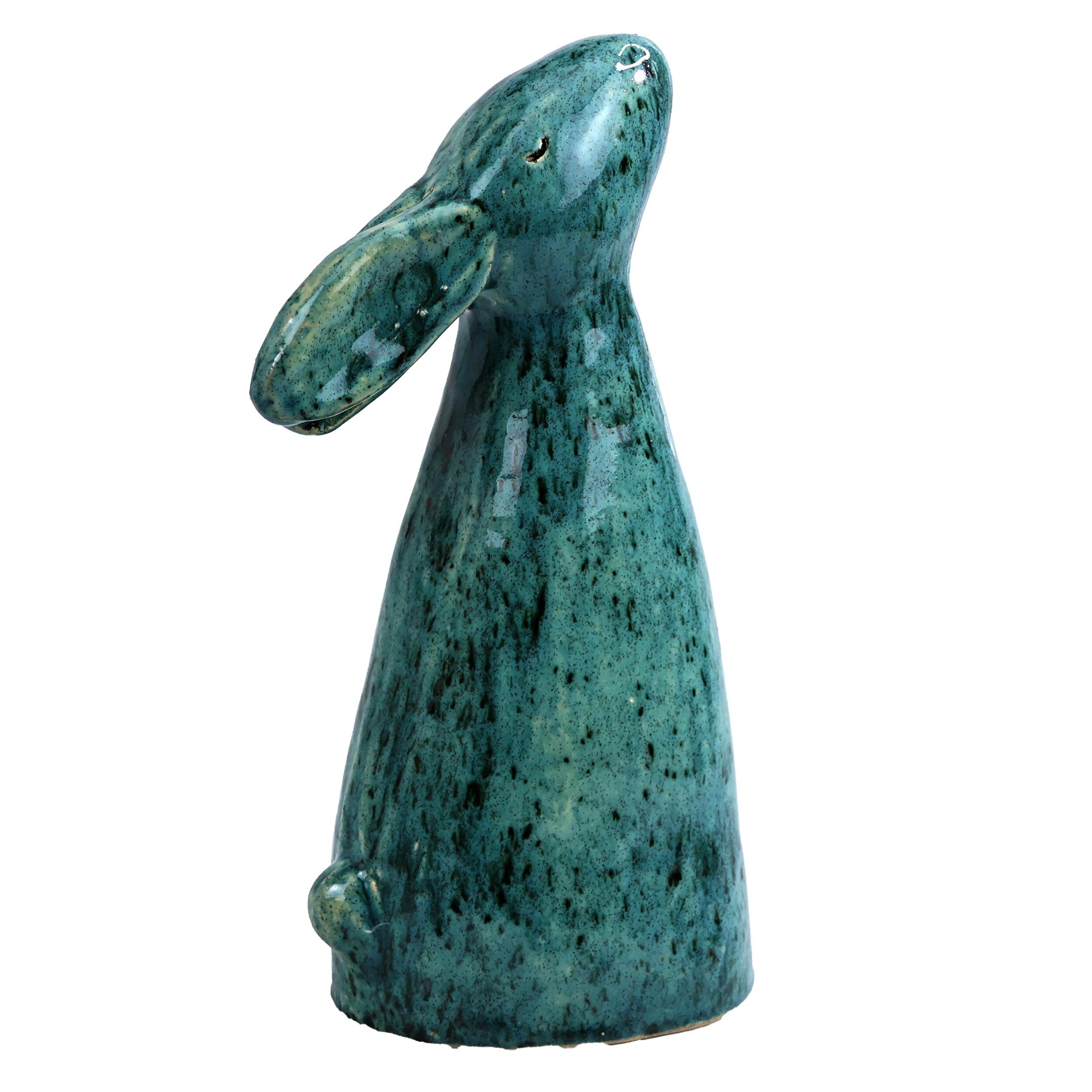 Handmade ceramic dreaming rabbit in a variety of quirky artistic glazes. Unique, charming décor and a perfect gift.