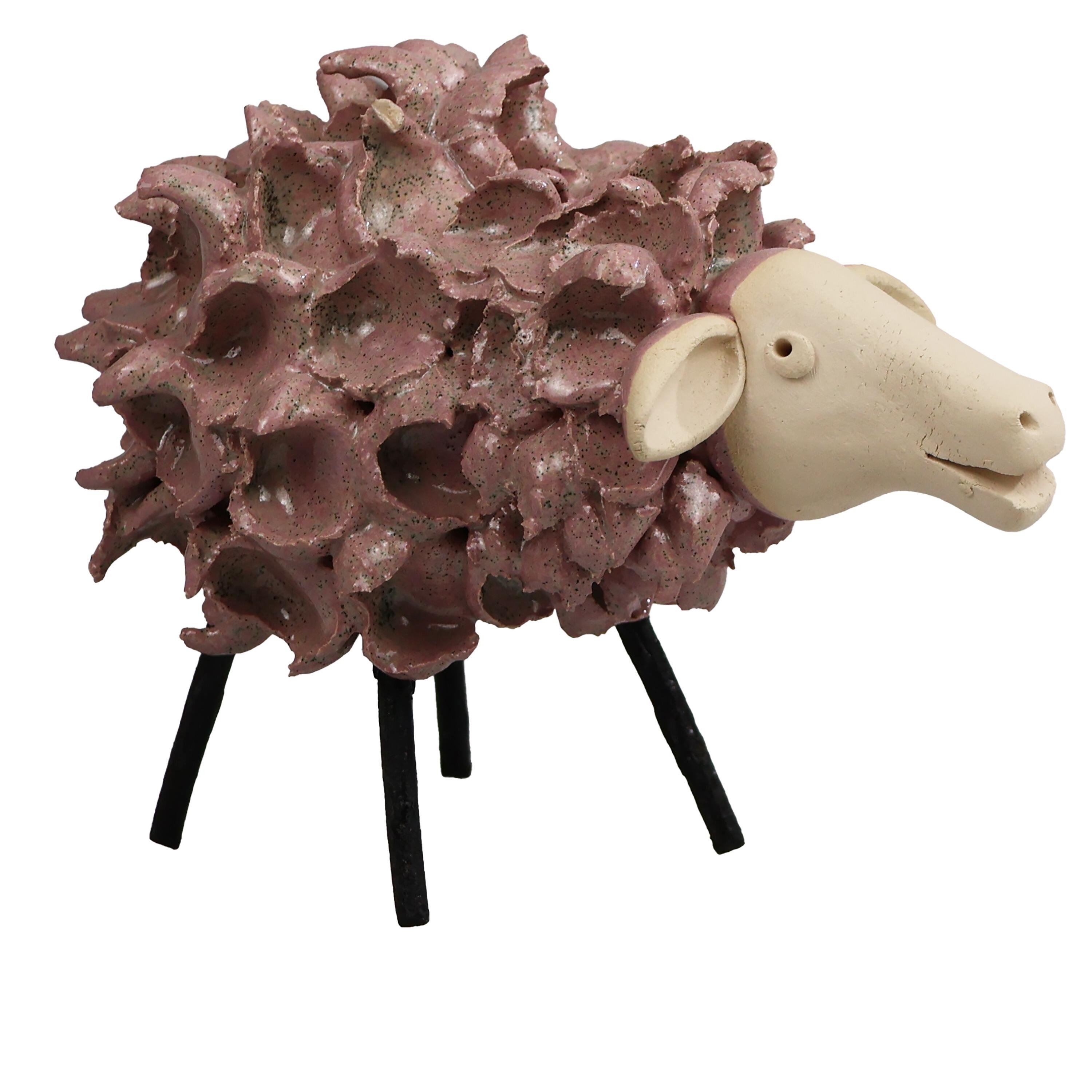 Fluffy Sheep Figurine with Wire Legs | Various Colours