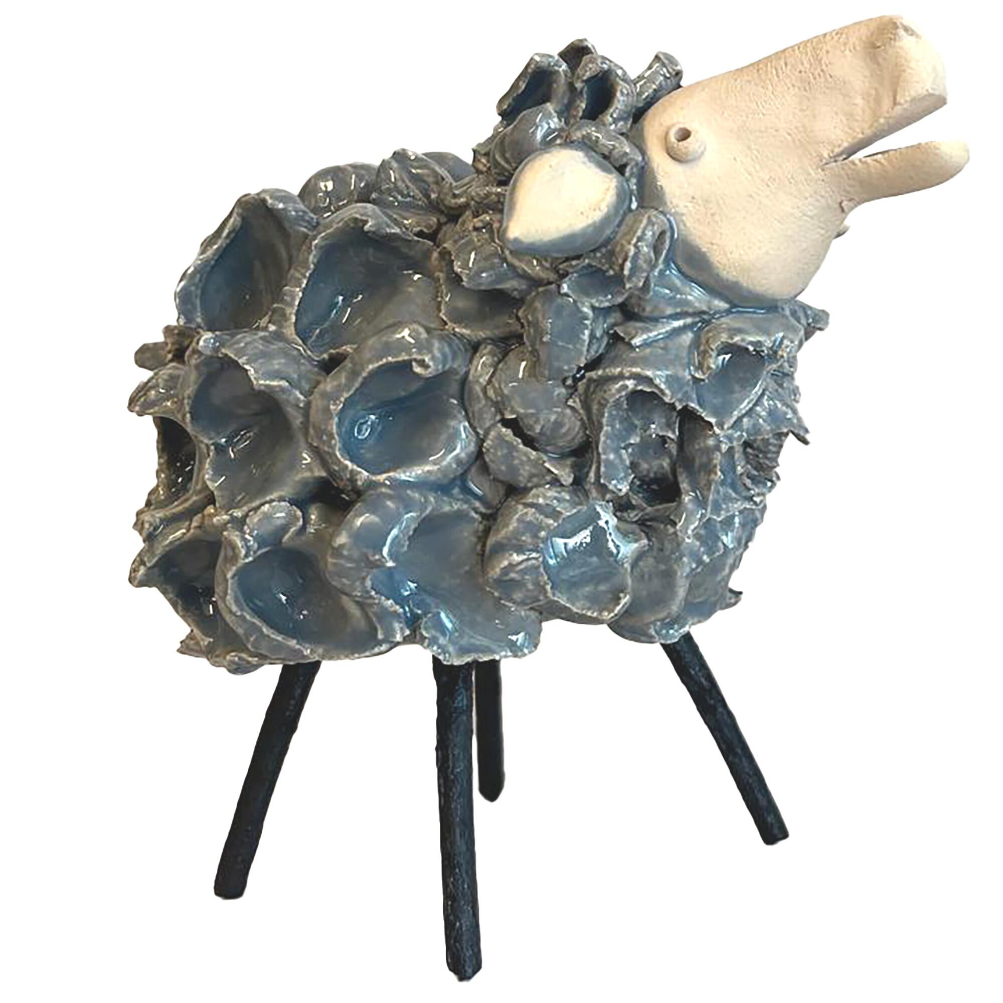 Fluffy Sheep Figurine with Wire Legs | Various Colours