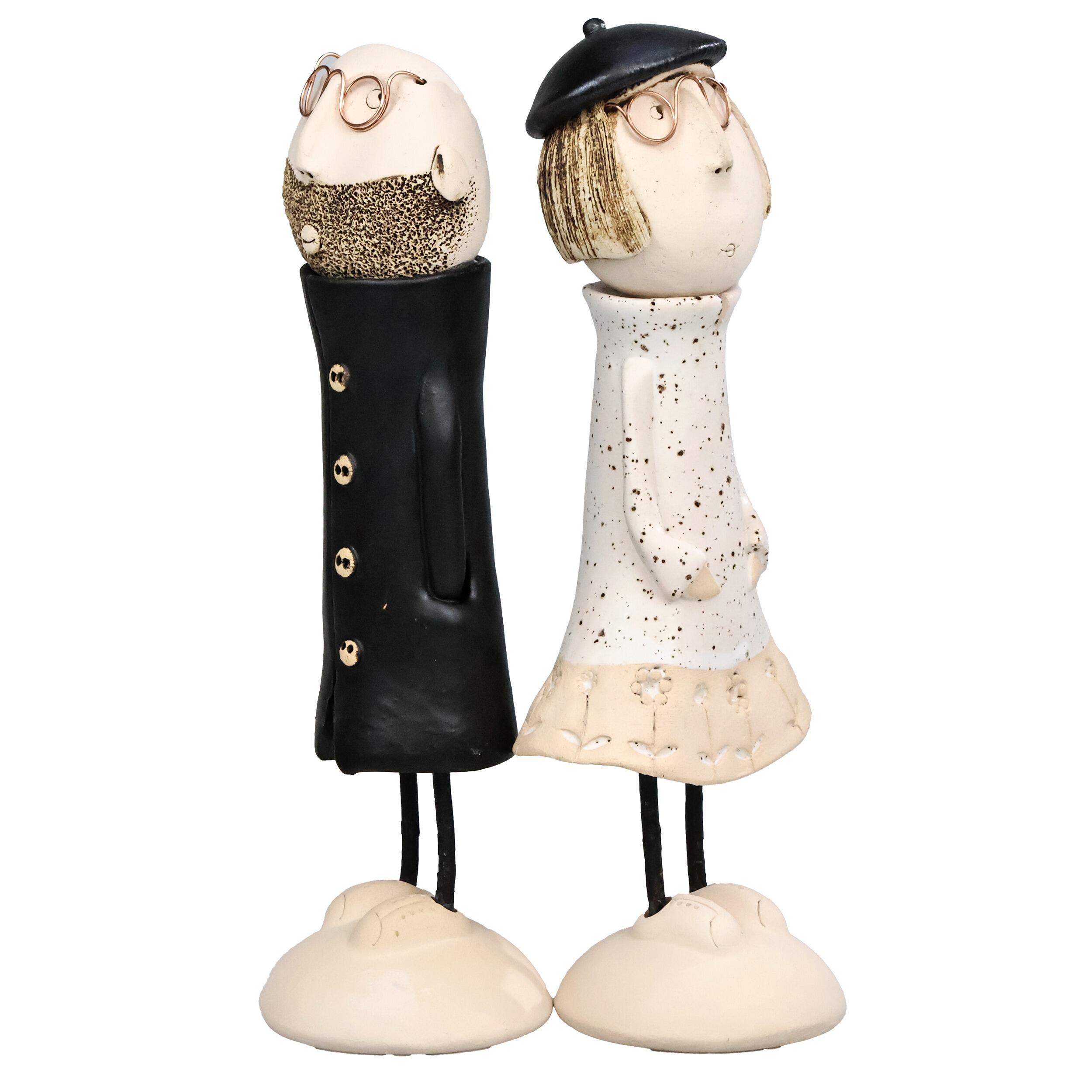 Handmade Ceramic Quirky Couple | Male & Female Figurines Gift