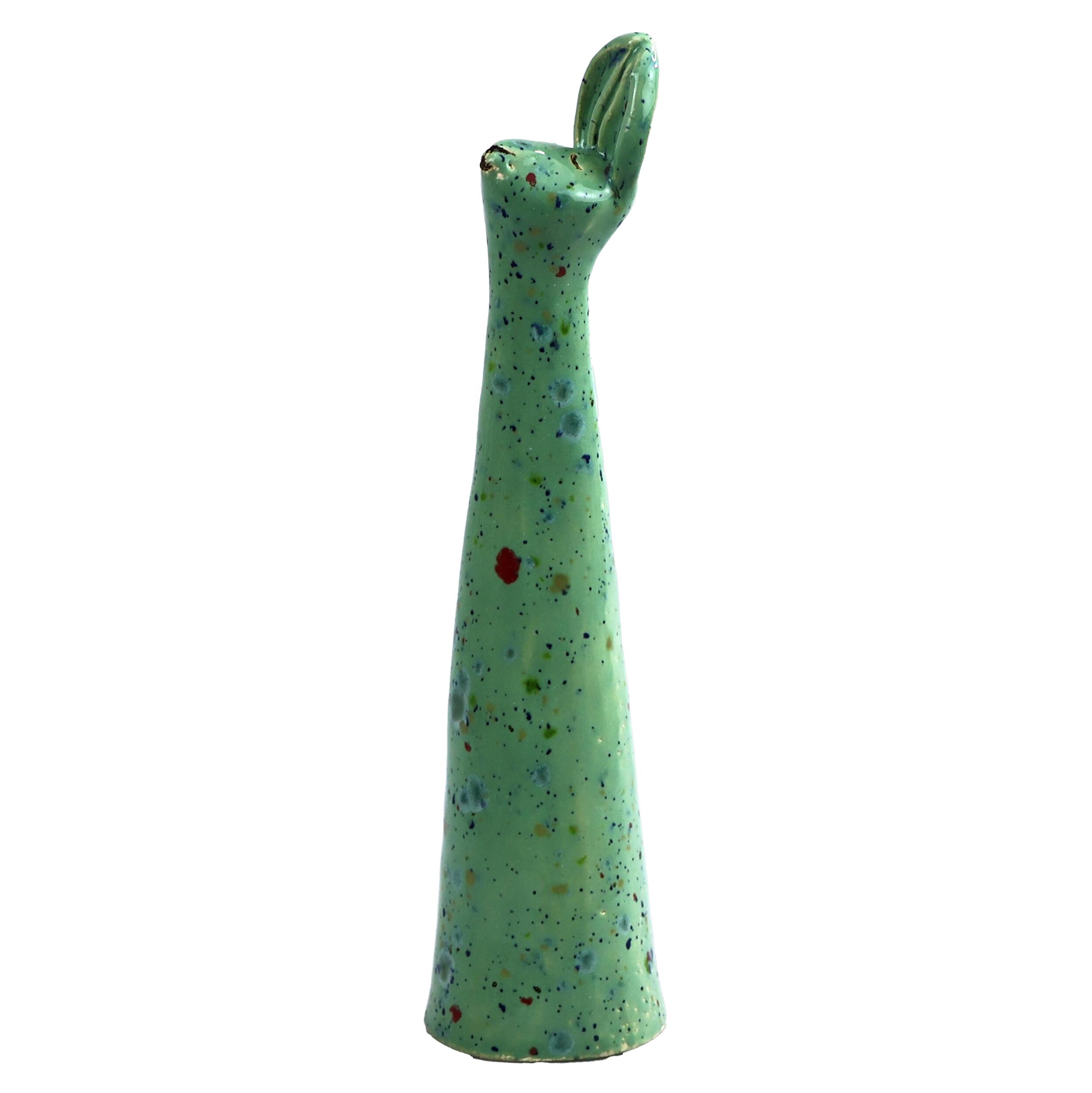 Minimalist Slim Rabbit – Handmade Ceramic Figurine | Contemporary Animal Décor & Gift