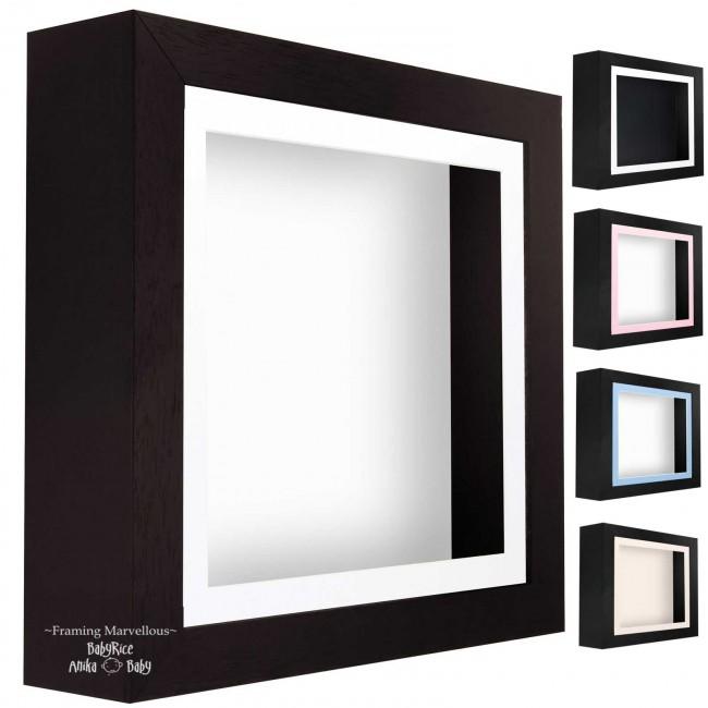 30cm Square Grey Wooden Deep Shadow Box 3D Photo Picture Frame Scrabble Display 