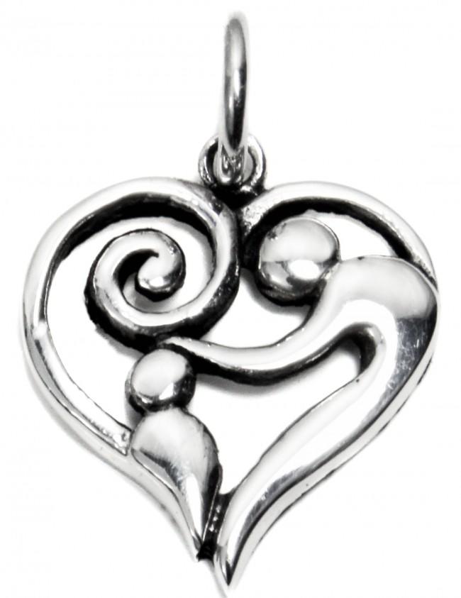 Details about  / Sterling Silver Cubic Zirconia Graduated Heart Pendant