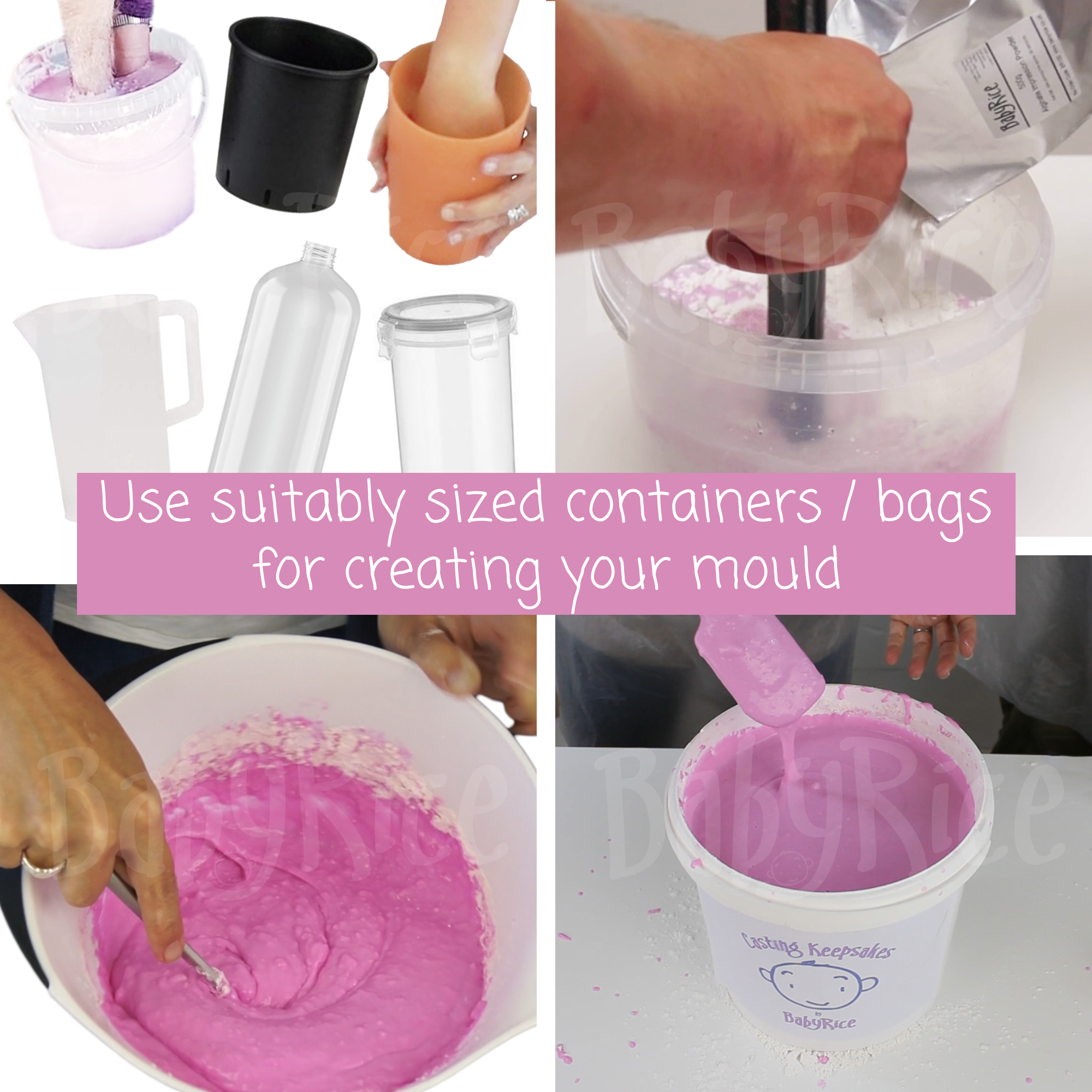 Sprinkle alginate into water for mixing