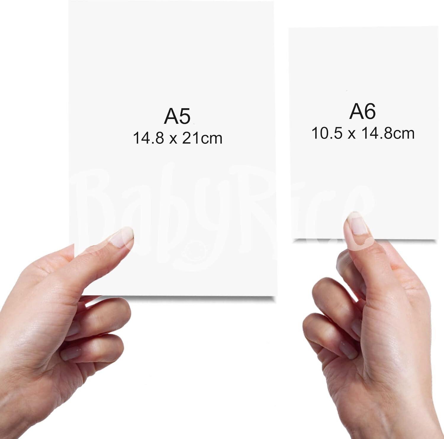 Choose A4 or A6 size cards