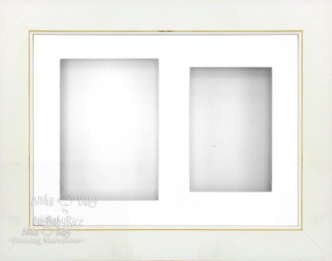 BabyRice Baby Casting Kit 11.5x8.5 Brushed Silver with Black Trim Frame/White 3 Hole Mount/White Backing/Silver Paint
